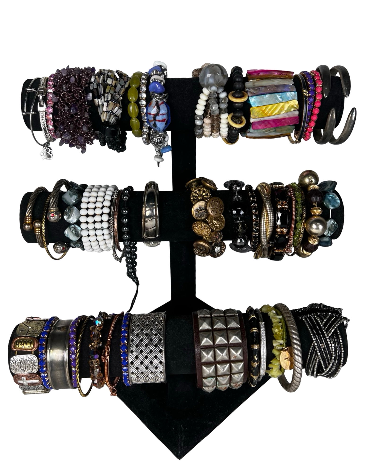 Collection of Lady's Bracelets: Explore a diverse assortment of bracelets, each one offering its own unique style and charm. Display stand is not included.