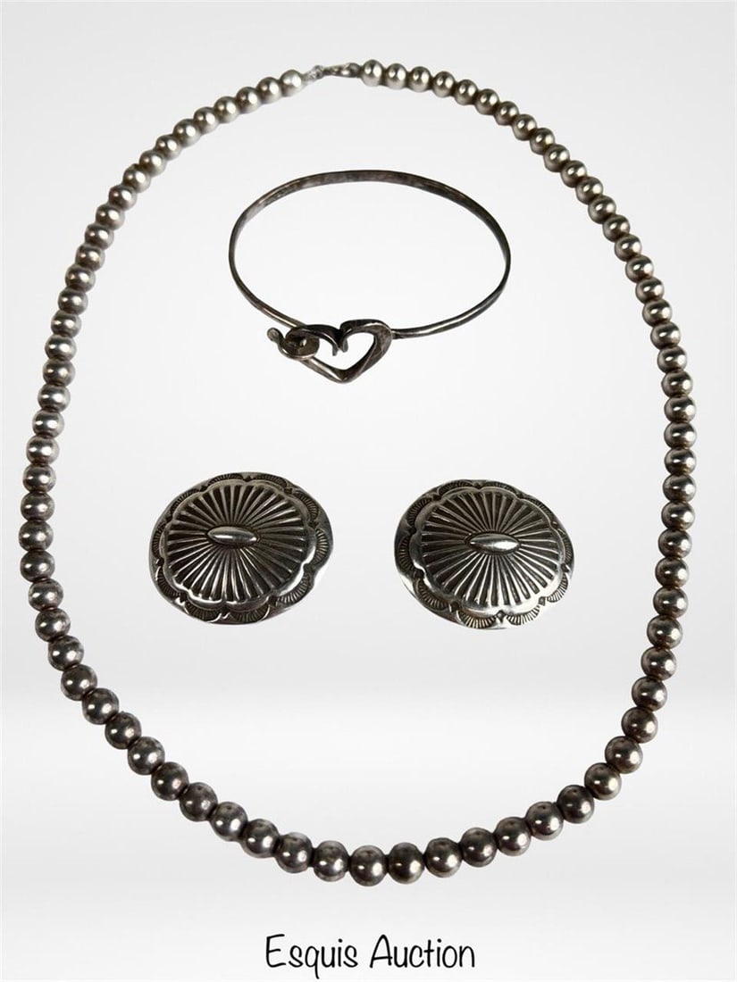 Sterling Silver Jewelry- Bead Necklace, Braceler, (1 of 4)