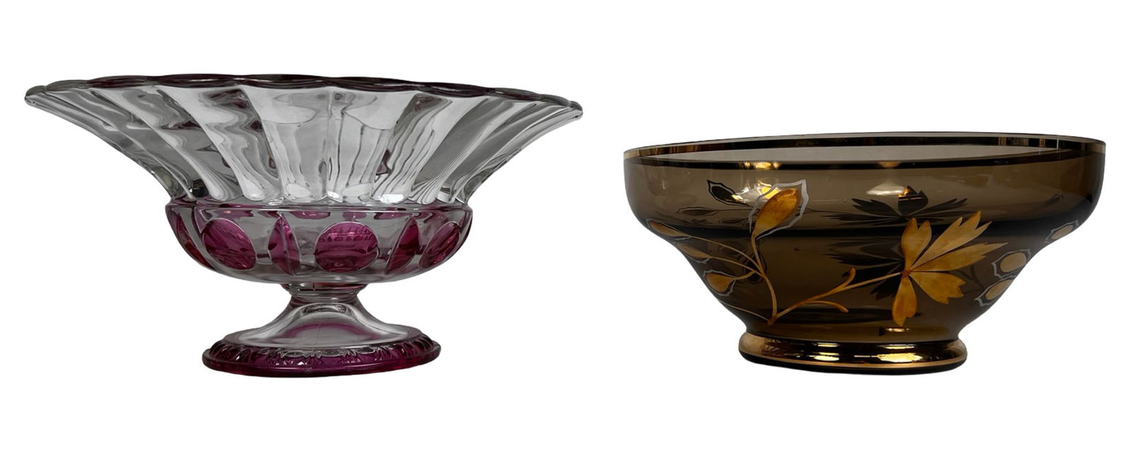 Decor Glass Group - Ruby Stemware, Etched Bowl, - 2