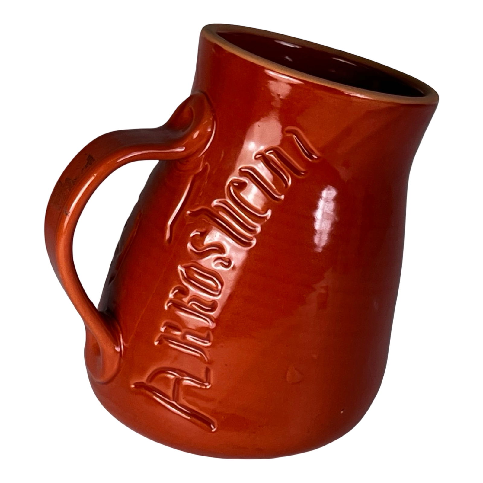 Italian Pottery Arrosticini Skewer Holder: Traditional handmade Italian terracotta vessel known as "La Brocca," used in the Abruzzo region of Italy for serving and keeping arrosticini (grilled lamb skewers) warm. This distinctive pottery form