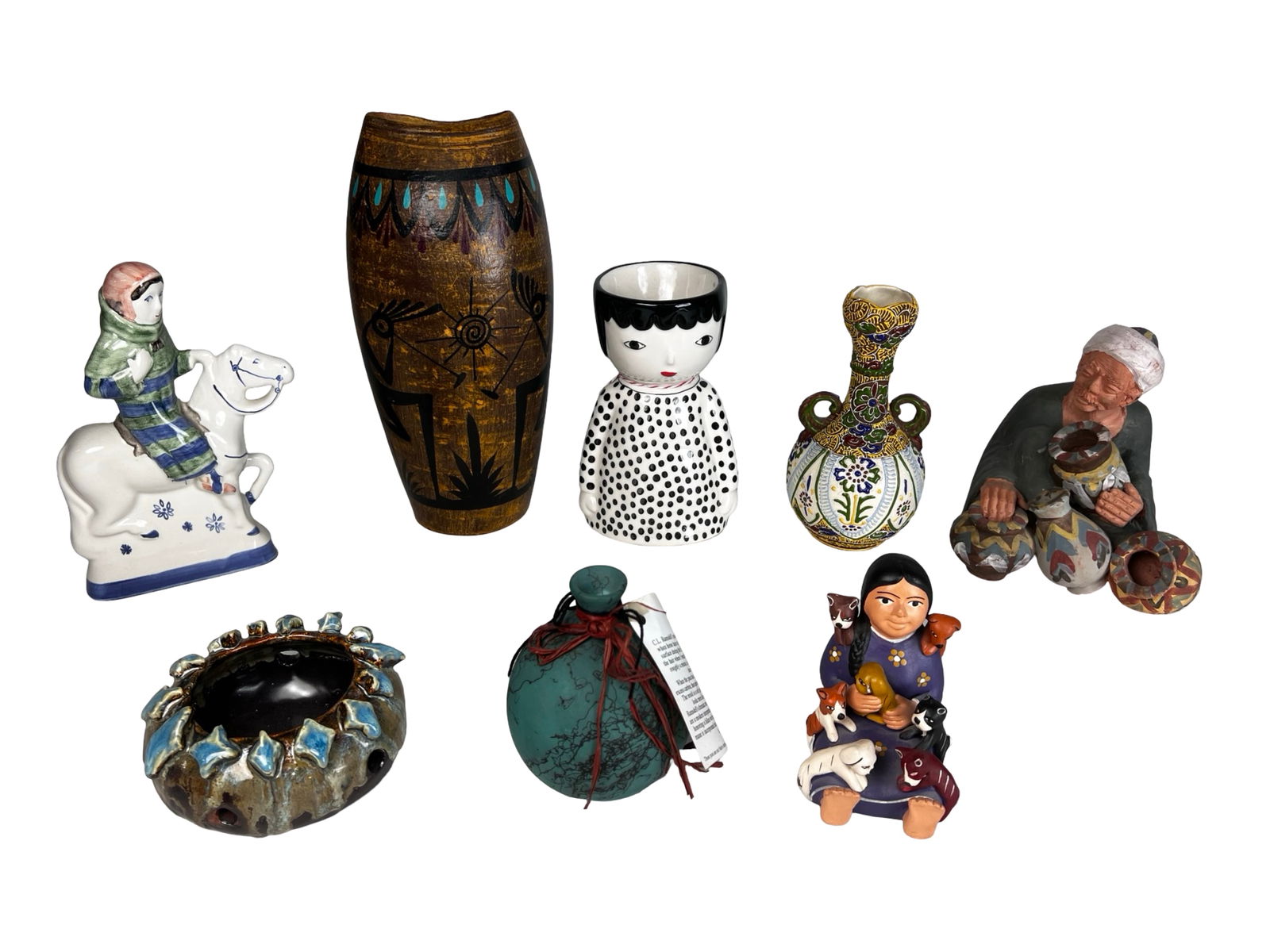 Eclectic Folk Art & Studio Pottery Decorative Lot (1 of 9)