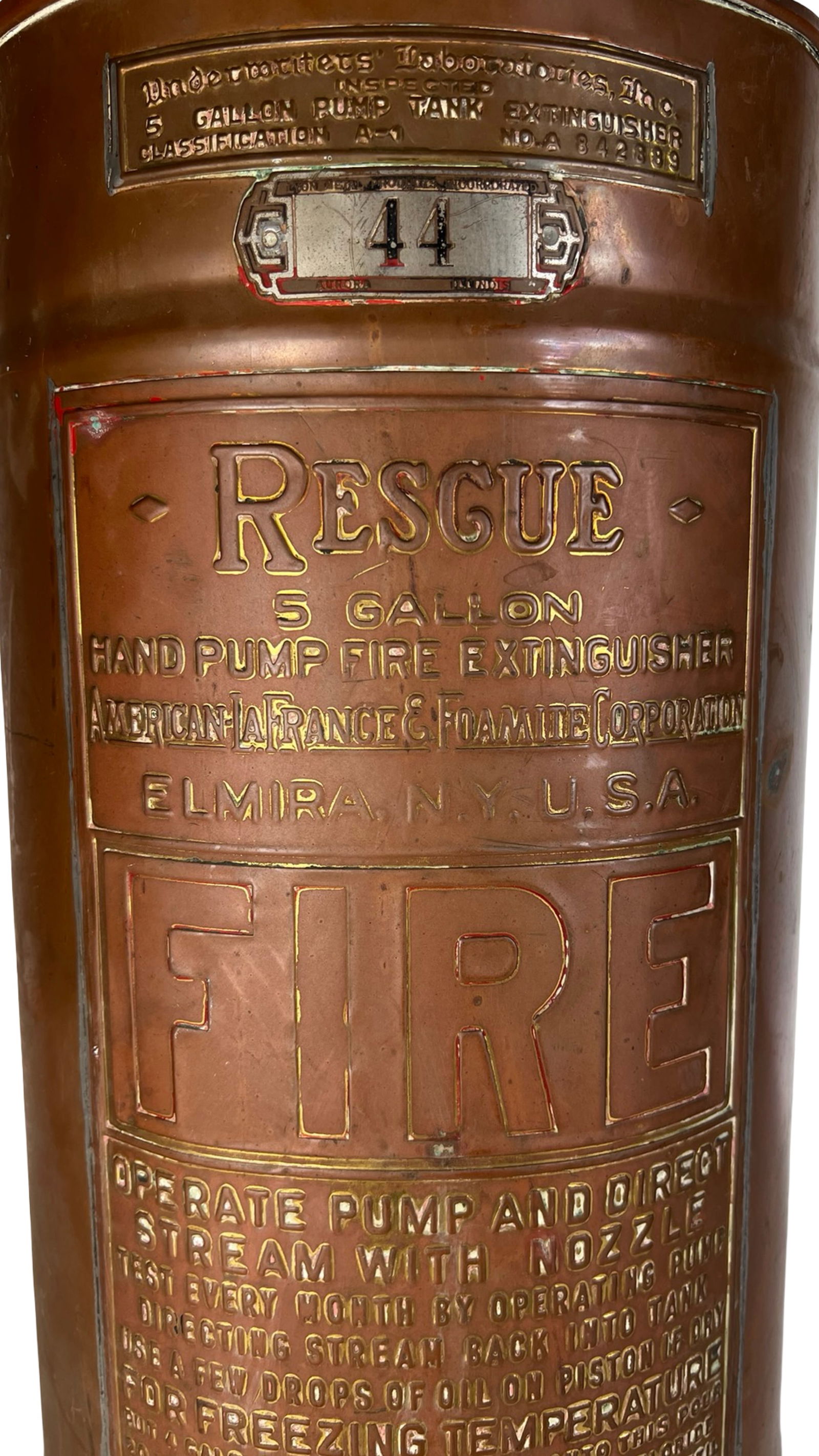 Copper Hand Pump Fire Extinguisher Umbrella Stand - 2