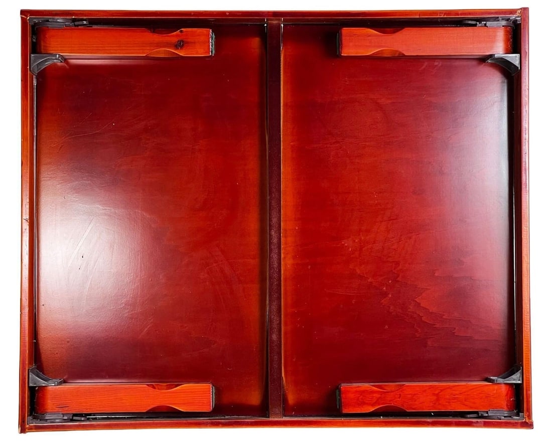 Korean-Style Red Lacquer Low Coffee or Tea Table - 4