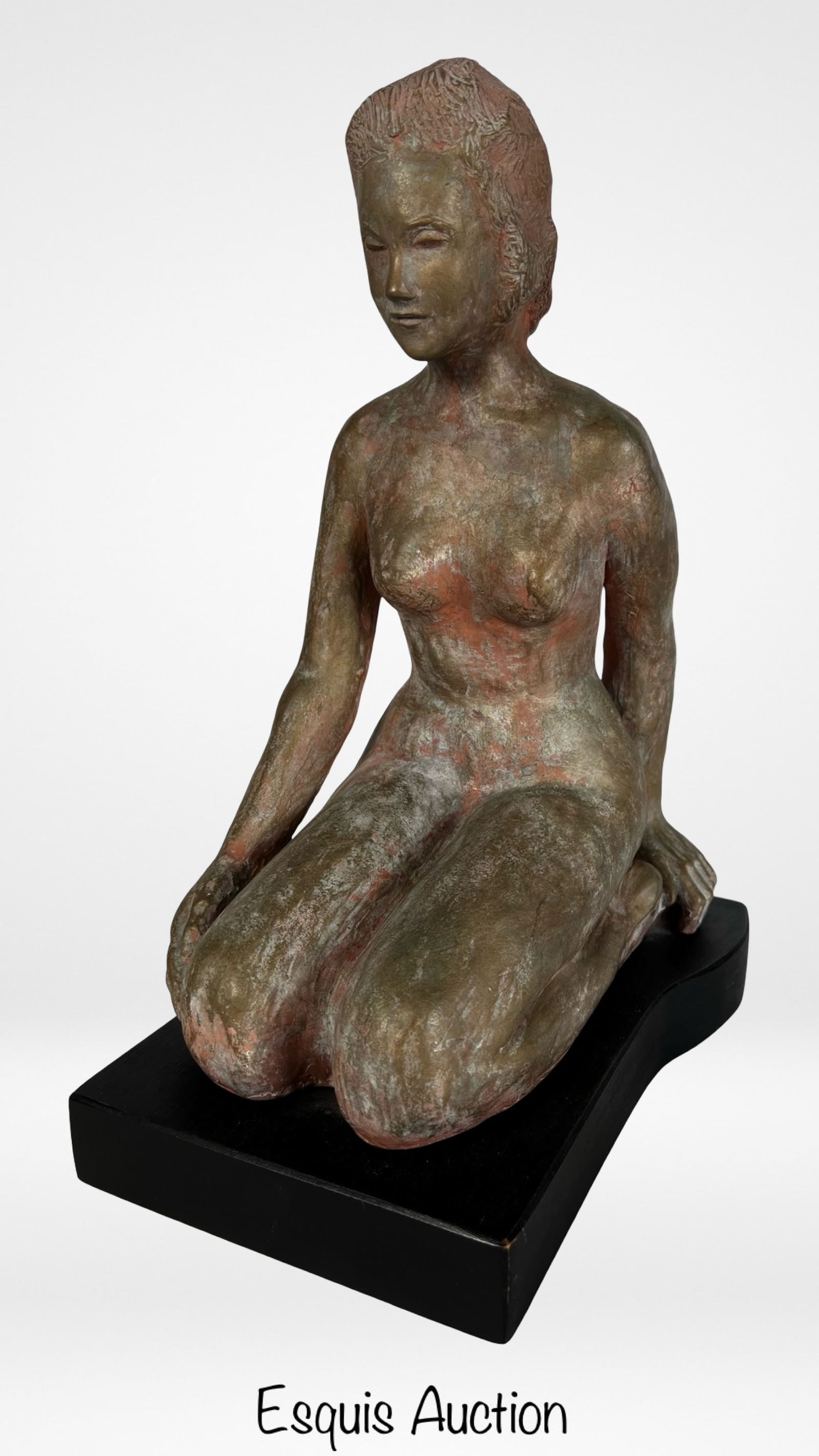 Seated Nude Female Terracotta Sculpture (1 of 5)