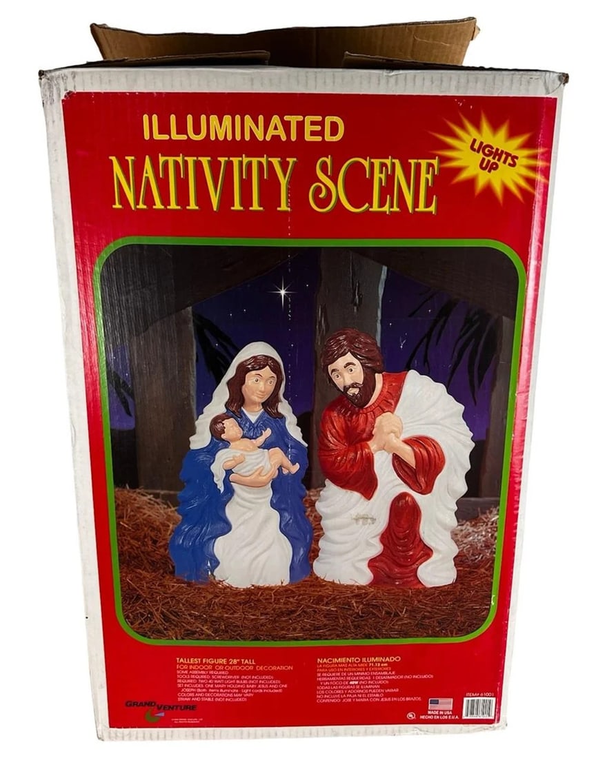 Holly Family Nativity Christmas Blow Mold Set (1 of 3)