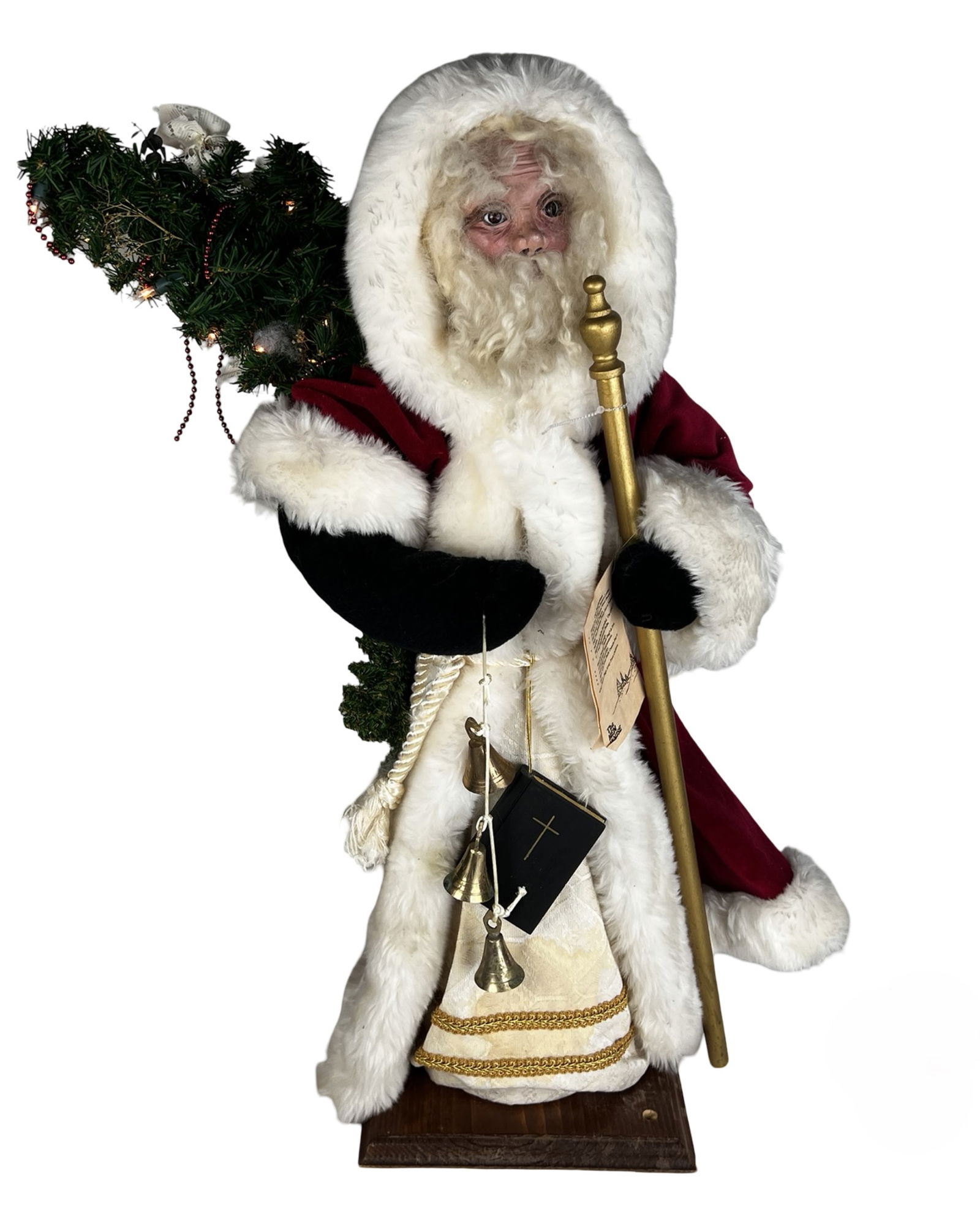 Ditz Designs Father Christmas Santa Figure: Decorative Father Christmas figure by Ditz Designs, known for their handcrafted holiday characters and traditional European-inspired Santa figures. This detailed example depicts Father Christmas weari
