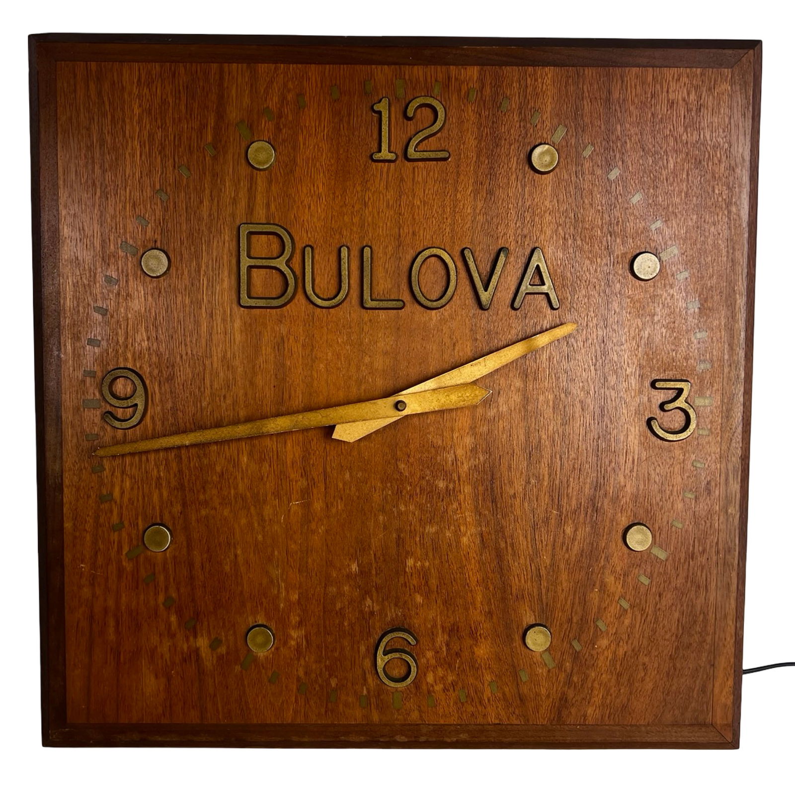 Bulova MCM Wooden Store Advertising Wall Clock (1 of 3)