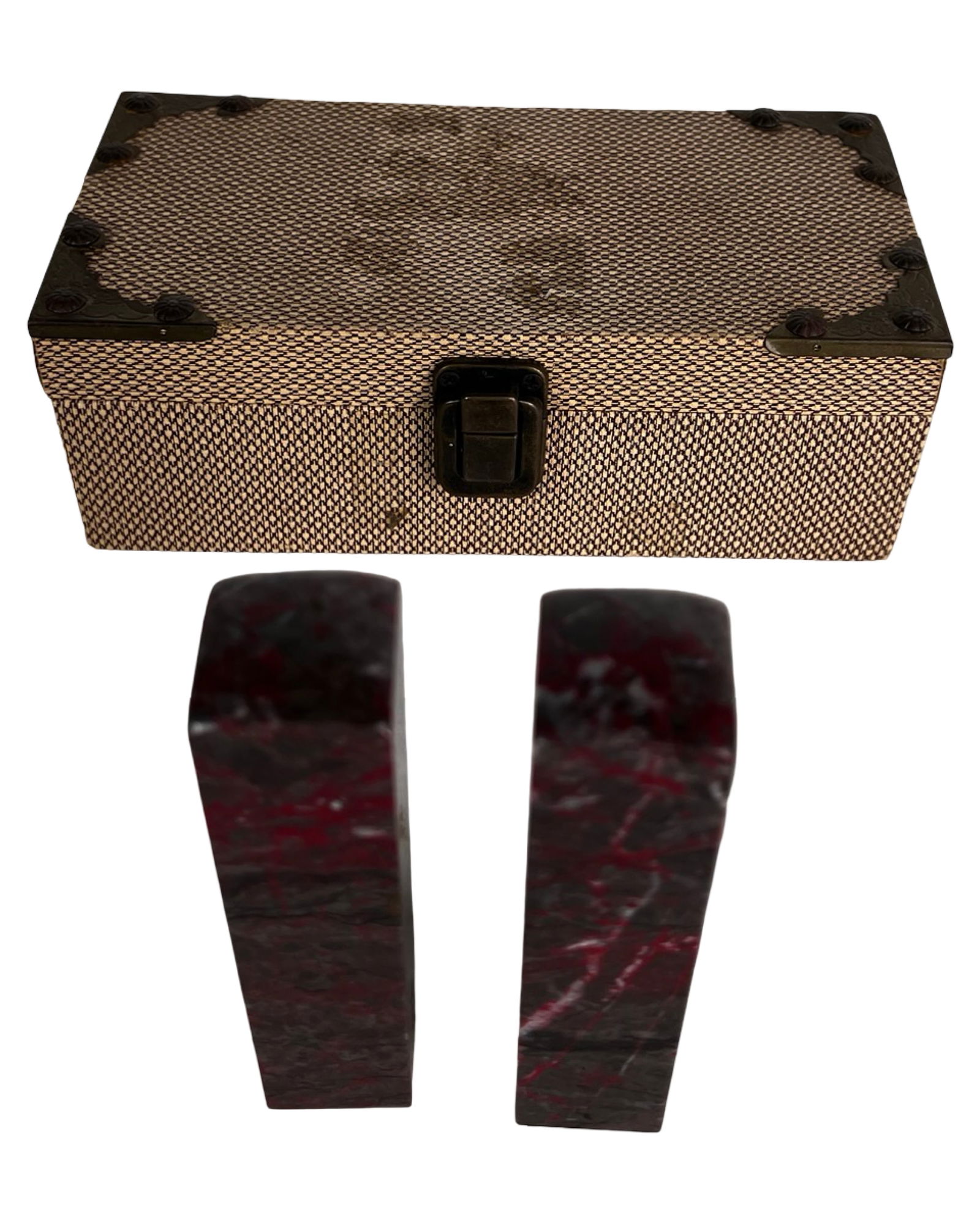 Pair of Chinese Jixue "Chicken Blood" Stone Seals: Striking pair of Chinese carved Jixue (commonly known as "chicken blood") stone seals, showcasing dramatic natural veining in deep charcoal tones with vivid cinnabar-red inclusions. The coloration