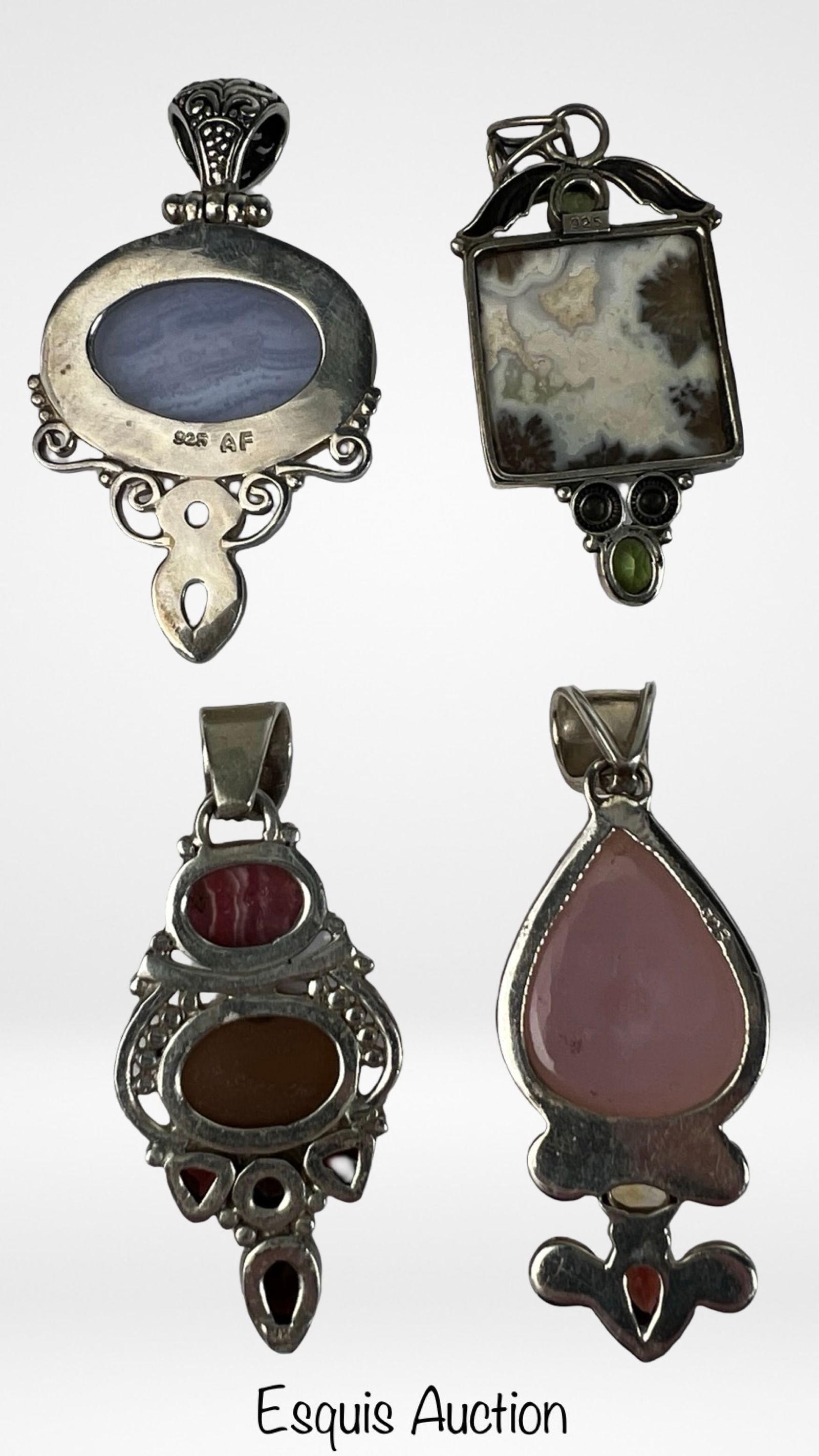 Statement Sterling Silver Multi Stone Pendants - 2