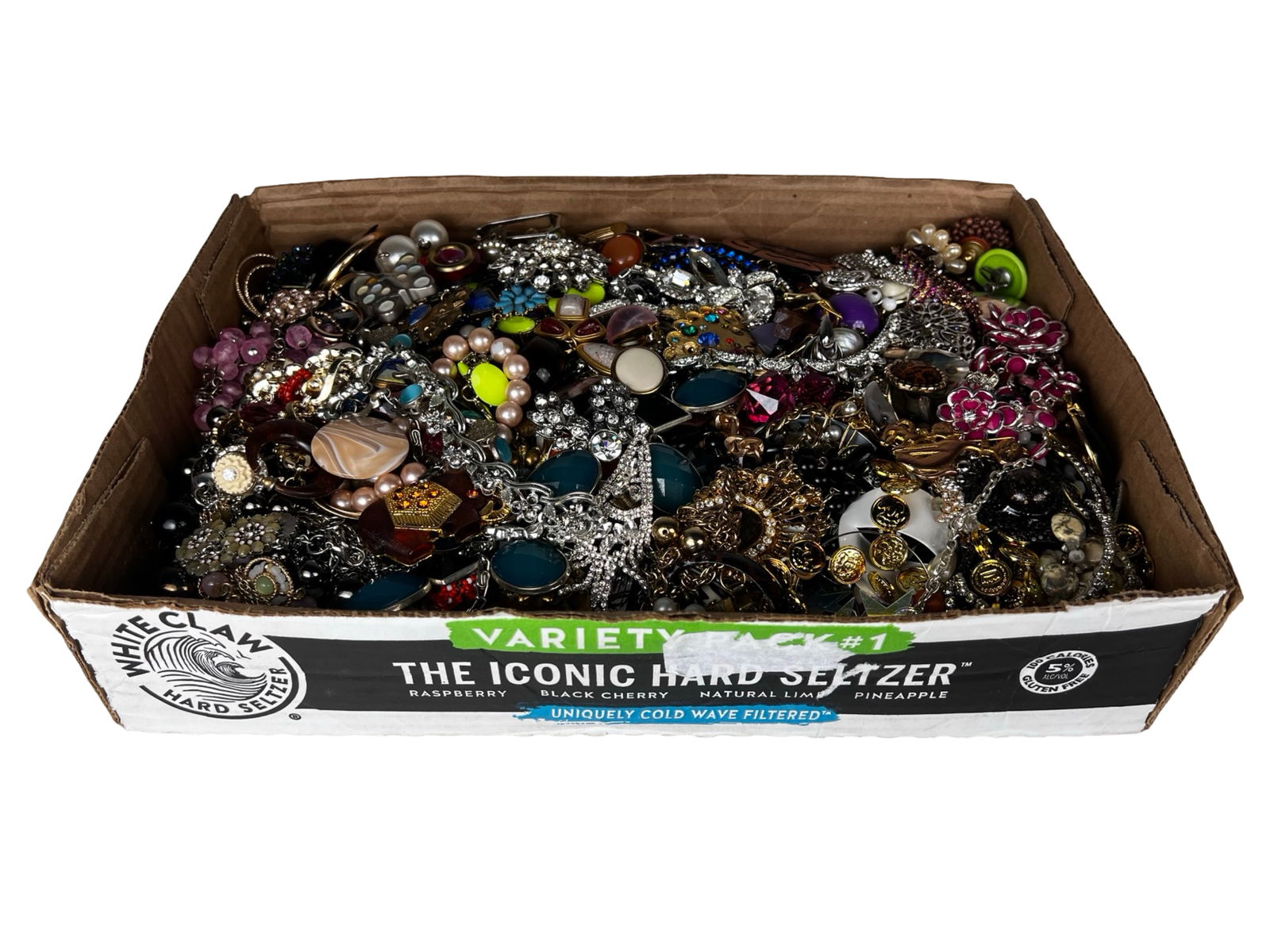 Large Lot of Unsearched Custom & Craft Jewelry: This assortment offers an exciting opportunity to explore and discover a variety of unique and handmade jewelry pieces. Each item holds the potential for hidden treasures and distinctive designs.