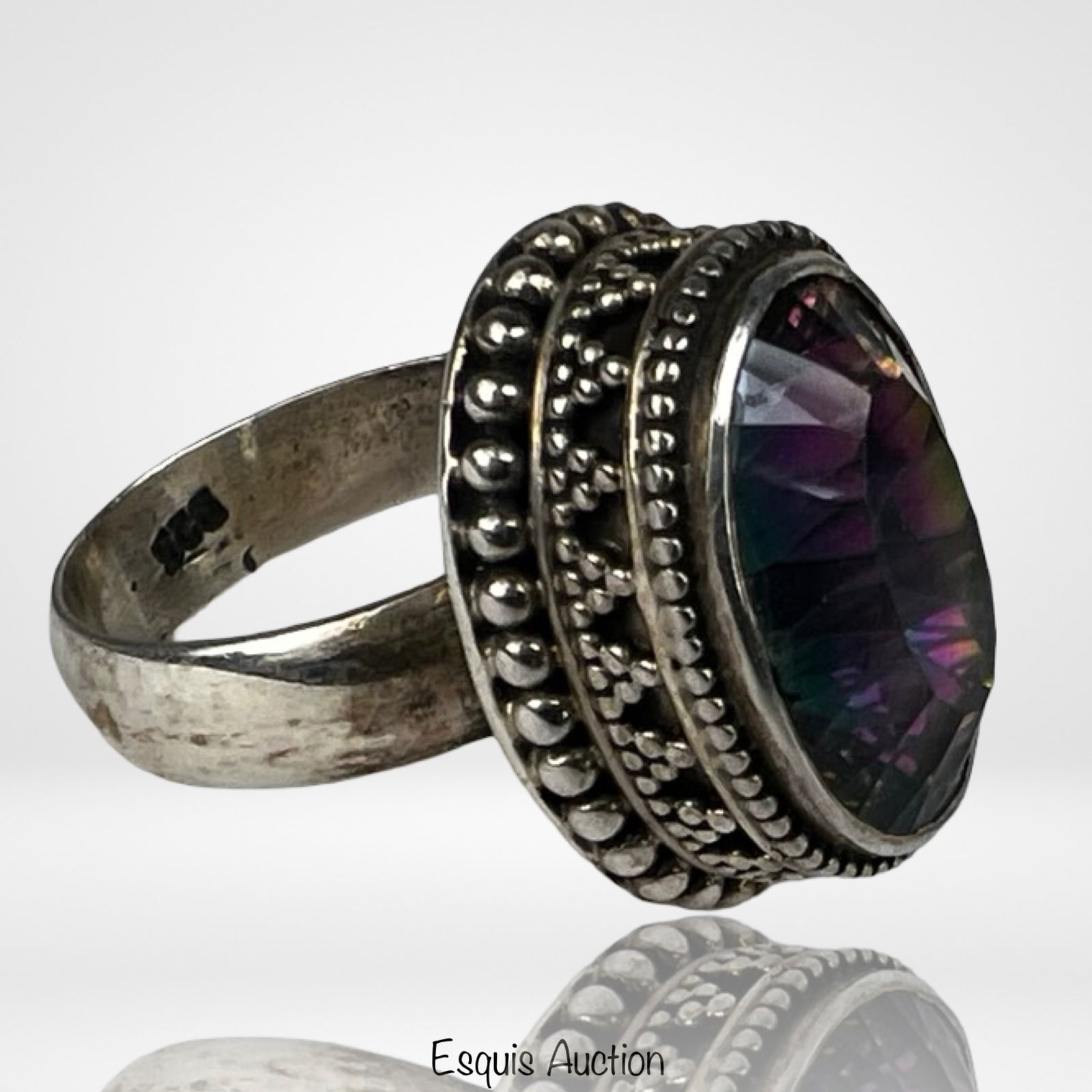 Sterling Silver Mystic Topaz Statement Ring - 3