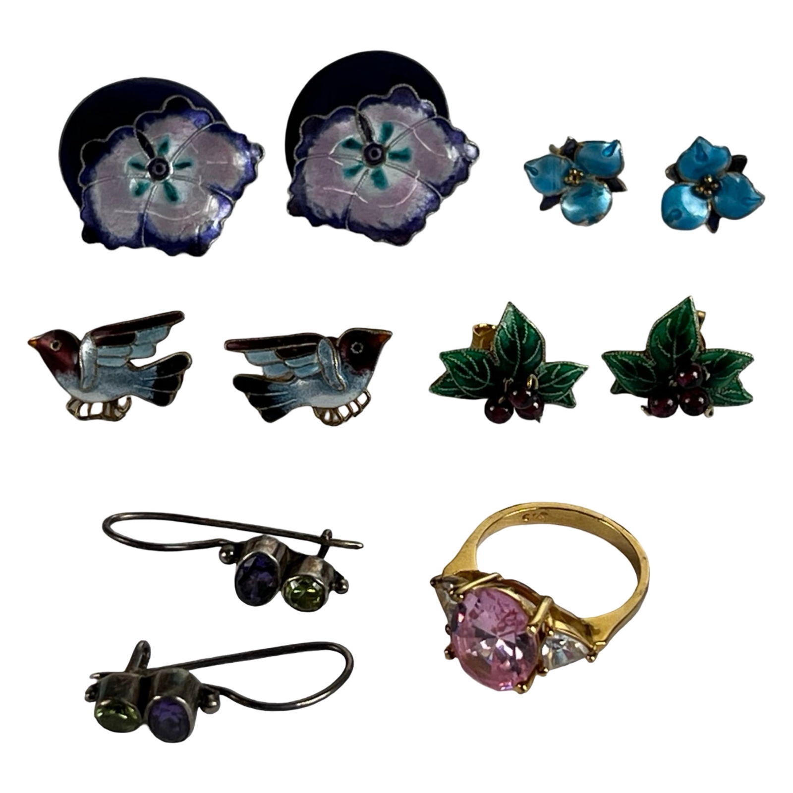 Sterling Silver Earring Group with Gemstone Ring (1 of 3)