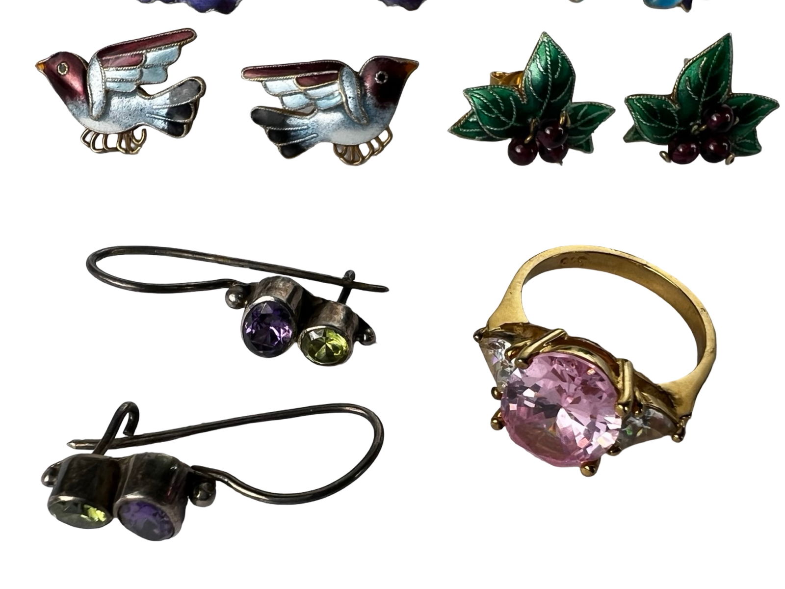 Sterling Silver Earring Group with Gemstone Ring - 3