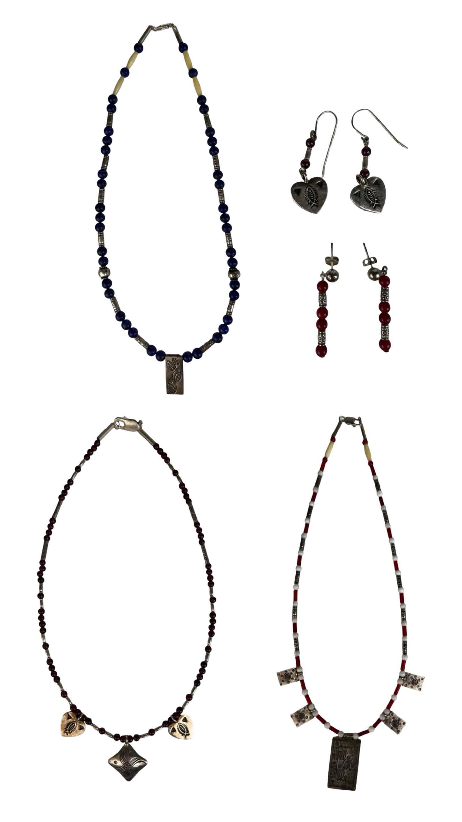 Sterling Silver Beaded Necklaces w/ Earrings (1 of 5)