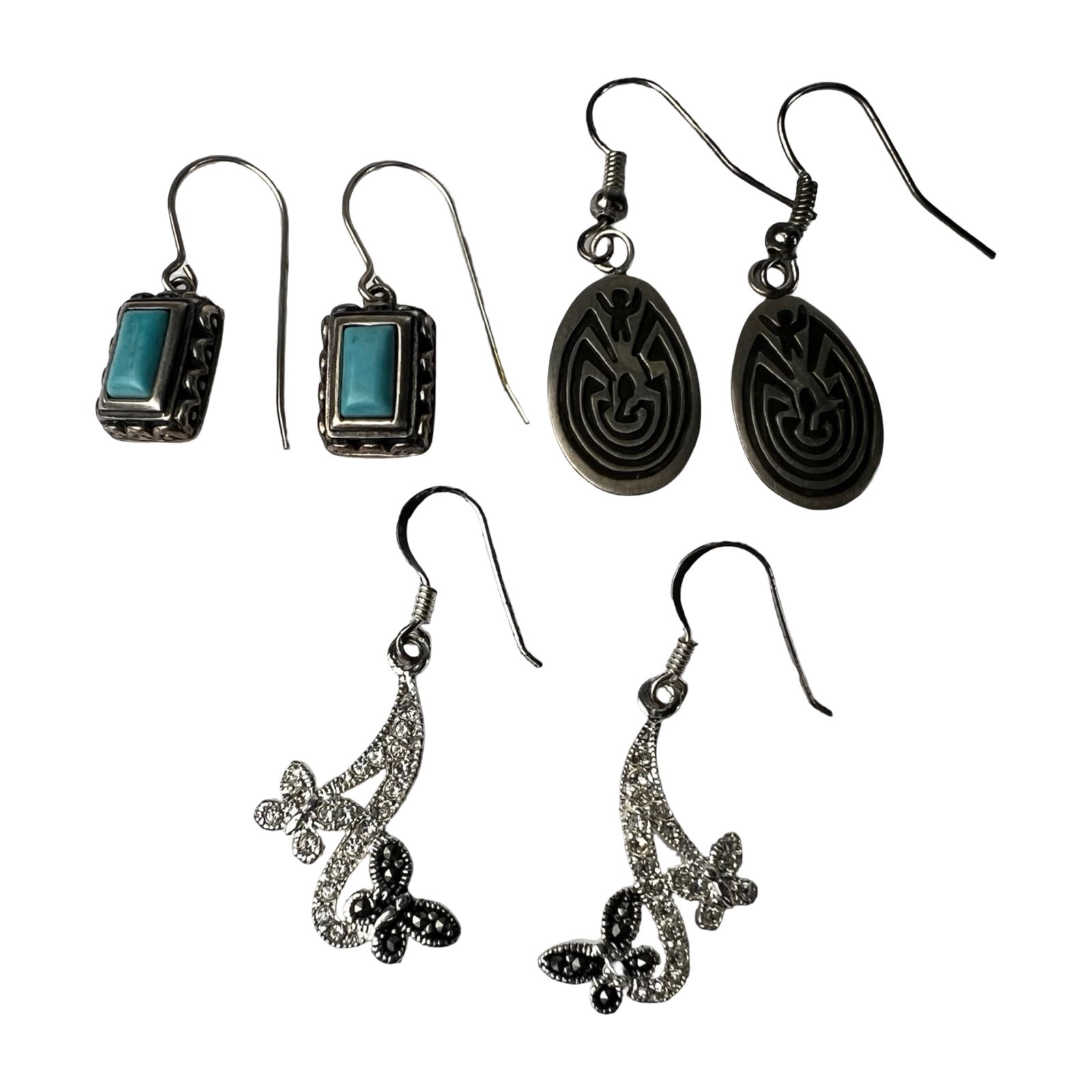 Assorted Sterling Silver Earrings Group - 3