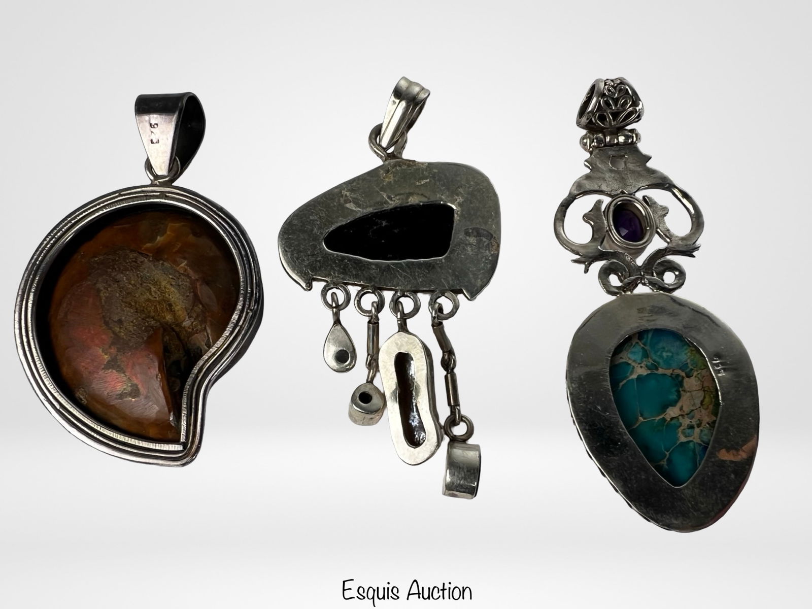 Massive Sterling Silver Statement Pendant Group - 2