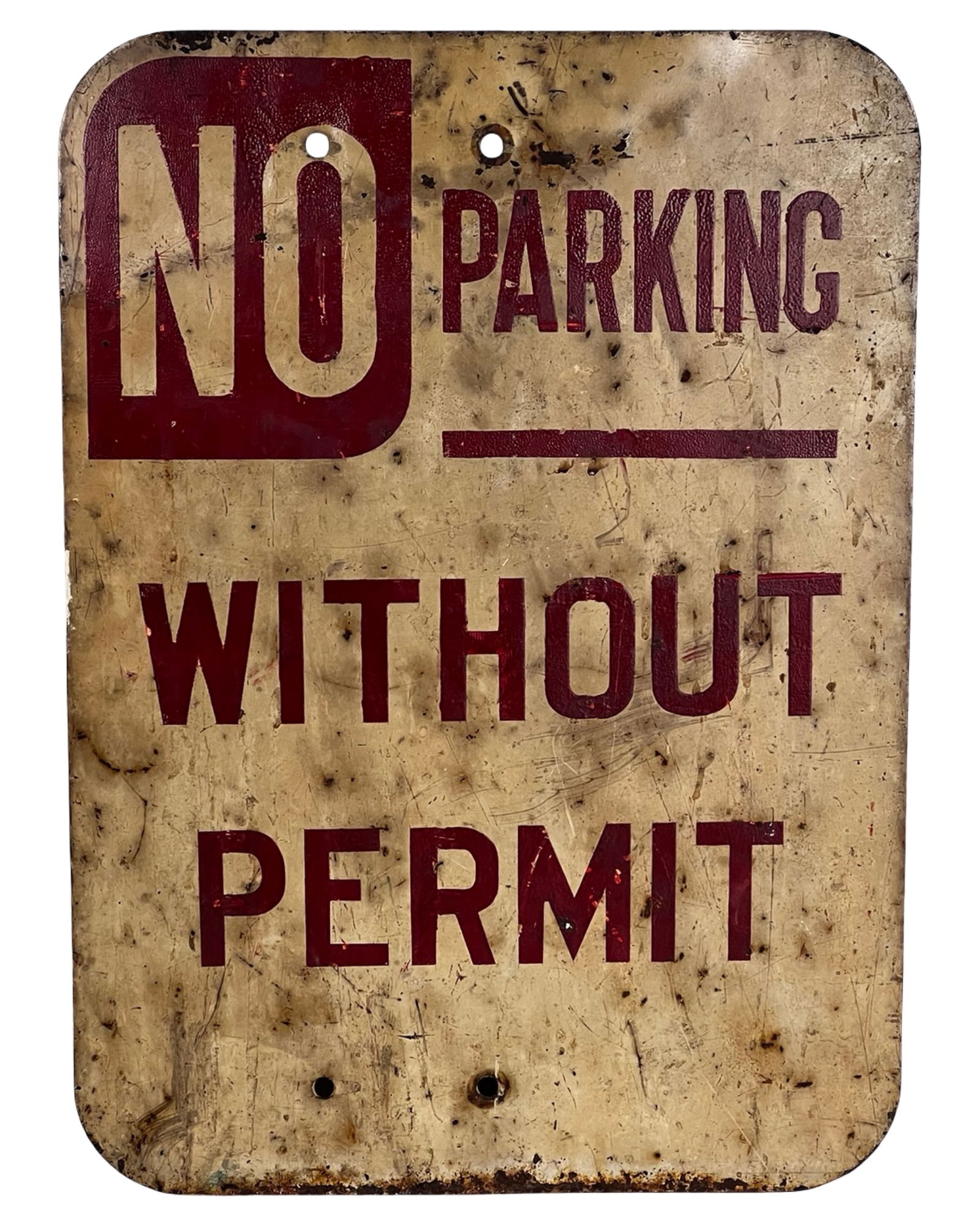 Vintage Street Sign- No Parking Without Permit (1 of 2)