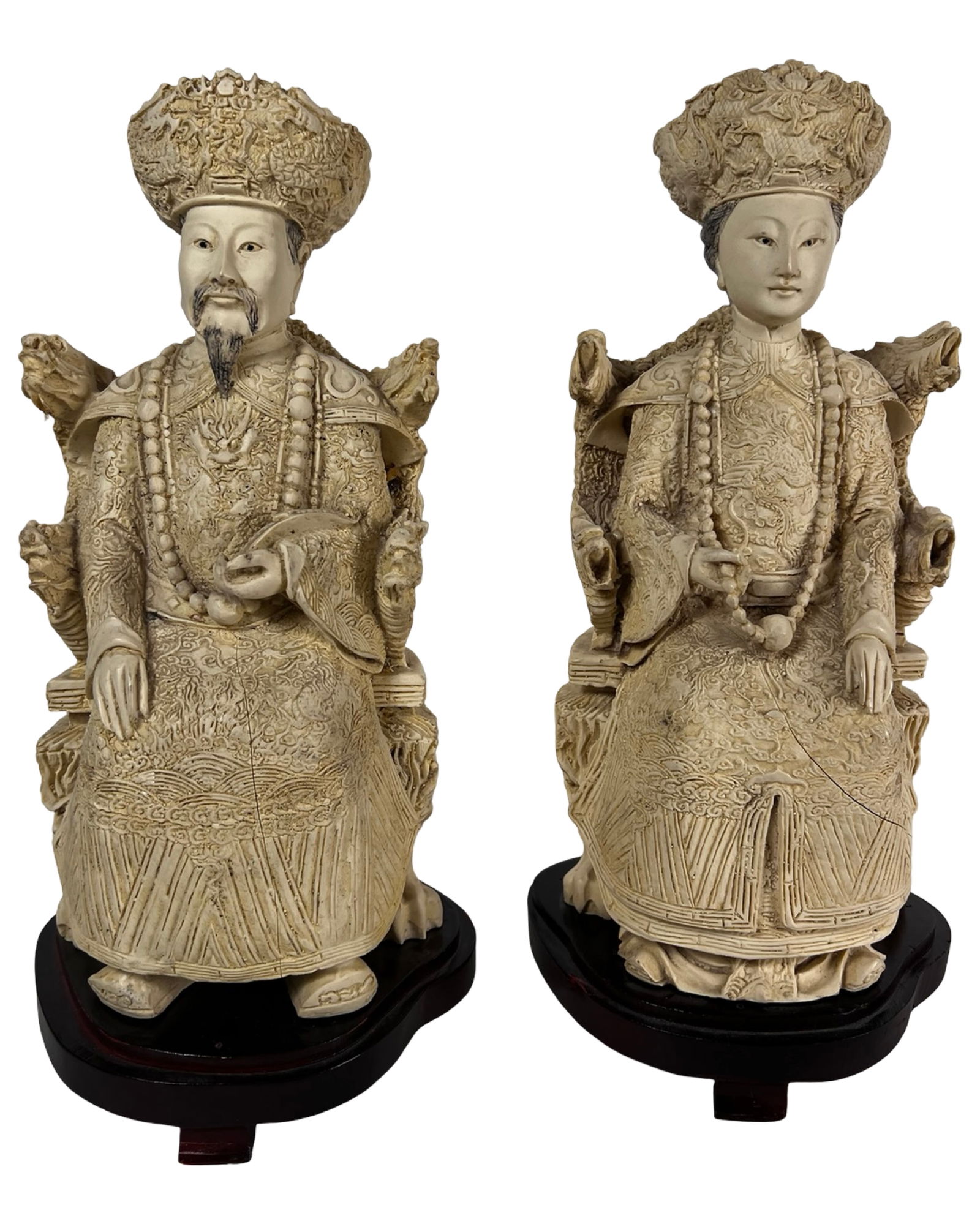 Chinese Emperor & Empress Figural Sculptures (1 of 6)