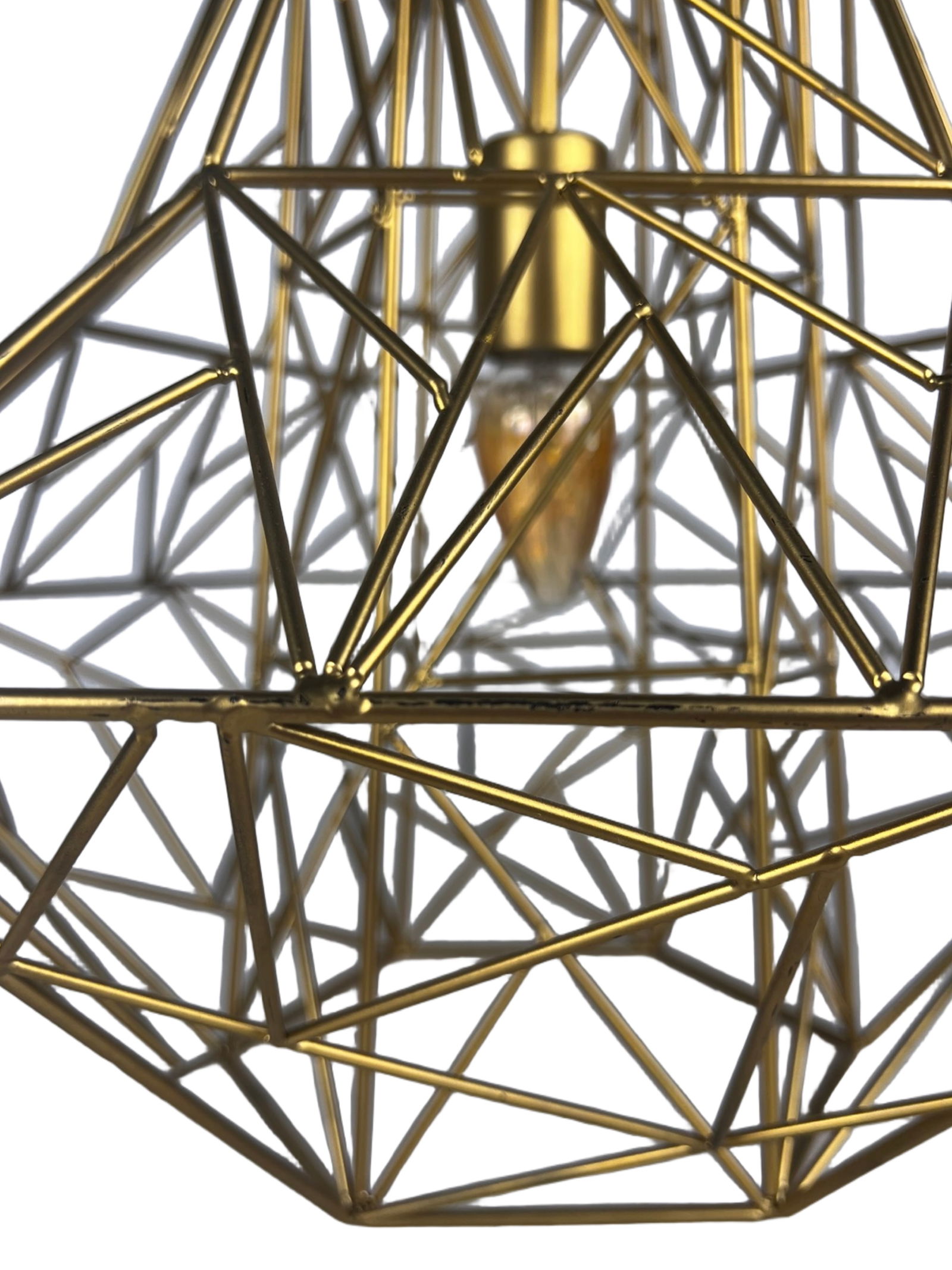 Modern Geometric Brass Wire Ceiling Light Fixture - 3