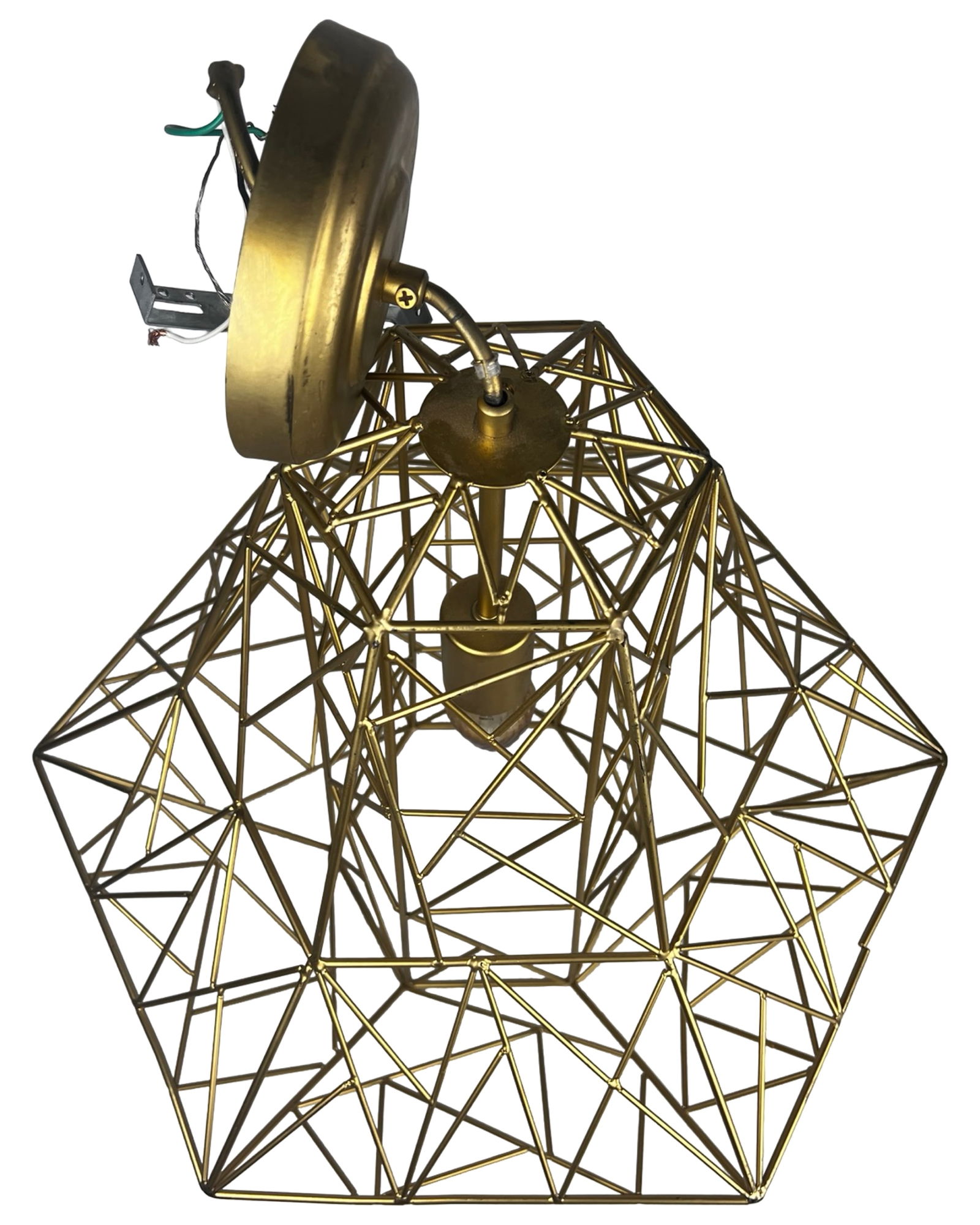 Modern Geometric Brass Wire Ceiling Light Fixture - 4