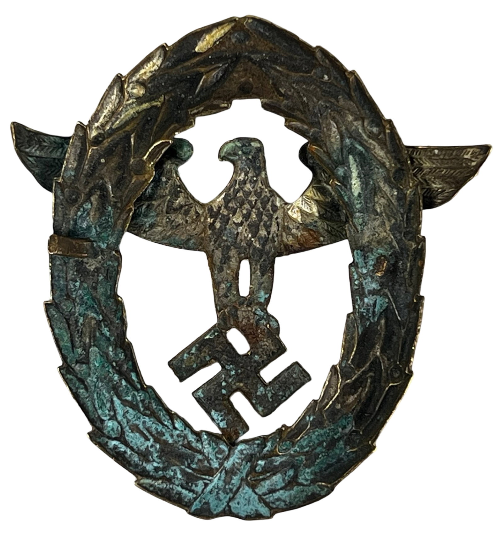 WWII German 1st Pattern Police Visor Cap Eagle - 2