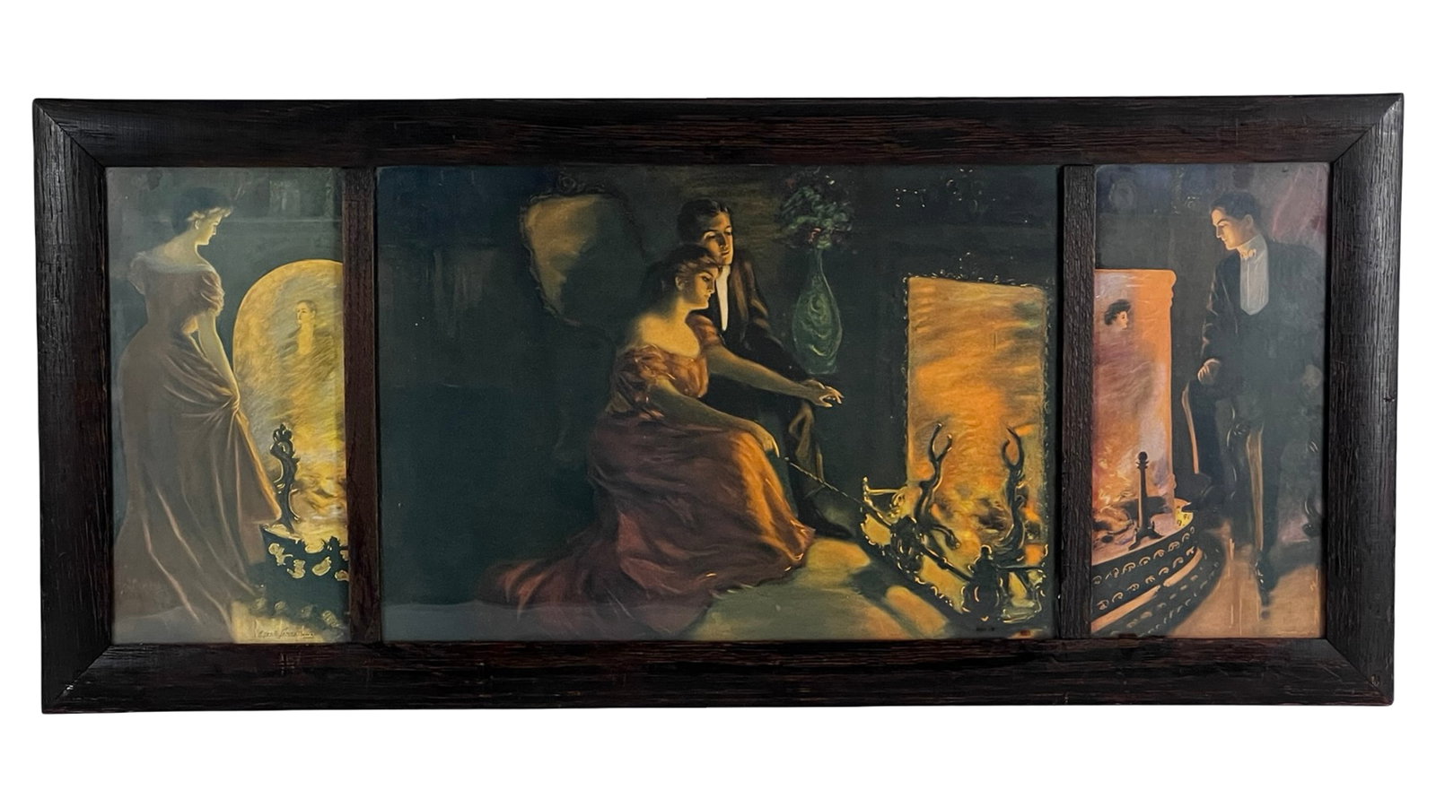 Alfred James Dewey Antique Romantic Litho Triptych (1 of 5)