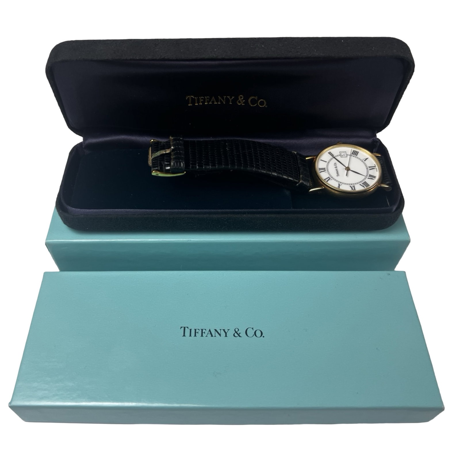 Tiffany & Co. Portfolio 14k Gold Wrist Watch: Tiffany & Co. Portfolio 14k Gold Wrist Watch with Original Box. Good working condition, some age related wear.