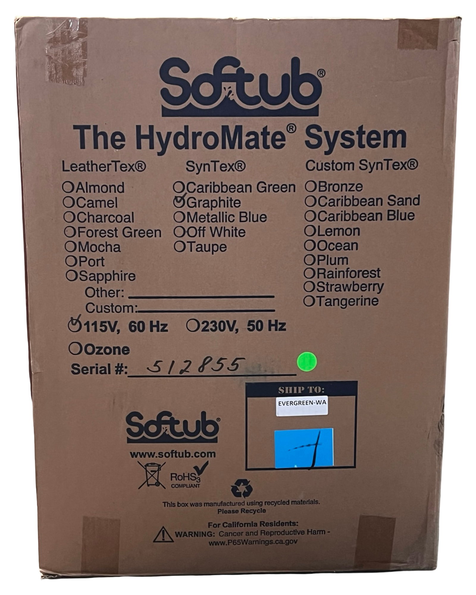 Softub HydroMate Spa Pump Heater Control Unit New: Softub HydroMate pump, heater, and control unit for Softub portable spa systems, offered new in original box. This all-in-one unit houses the circulation pump, heating system, and integrated control