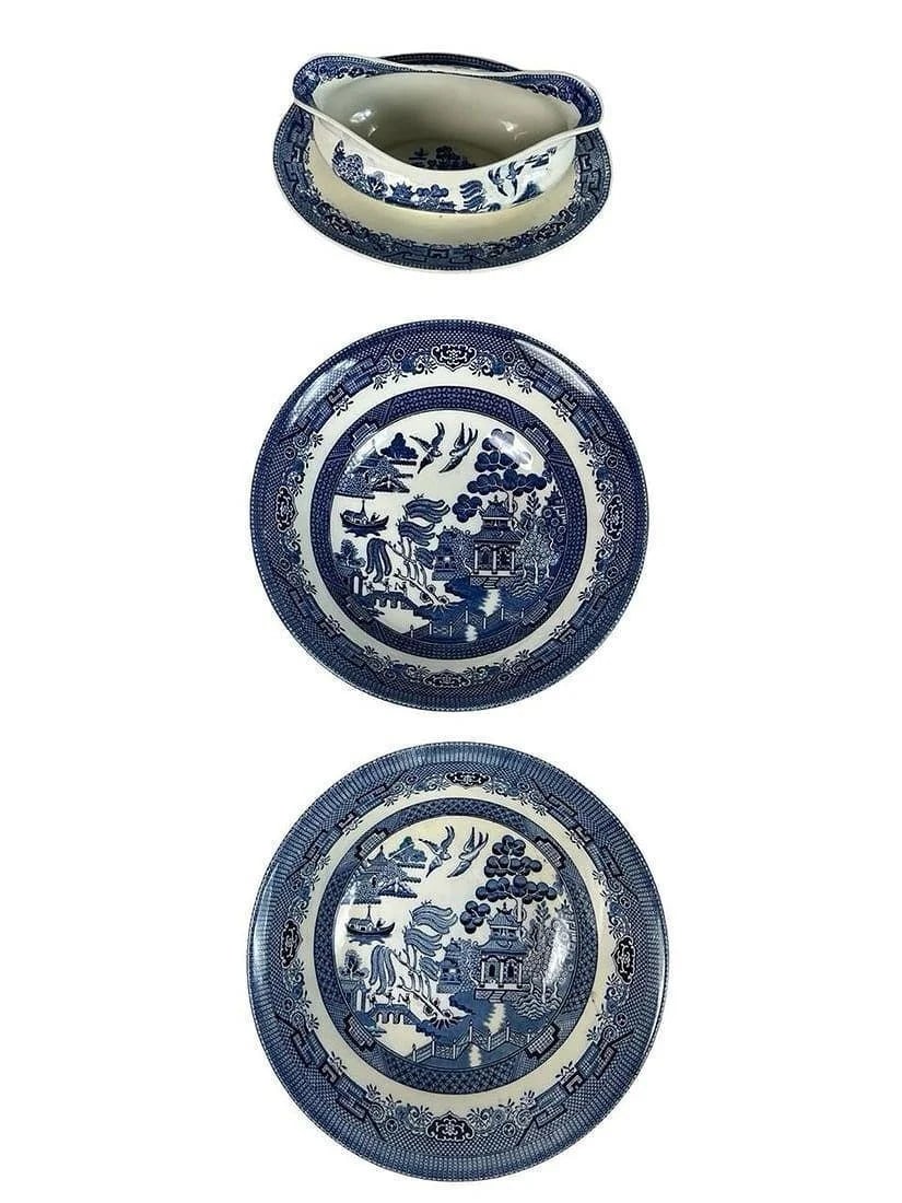 Vintage Blue Willow Ceramic Serving & Tableware - 4