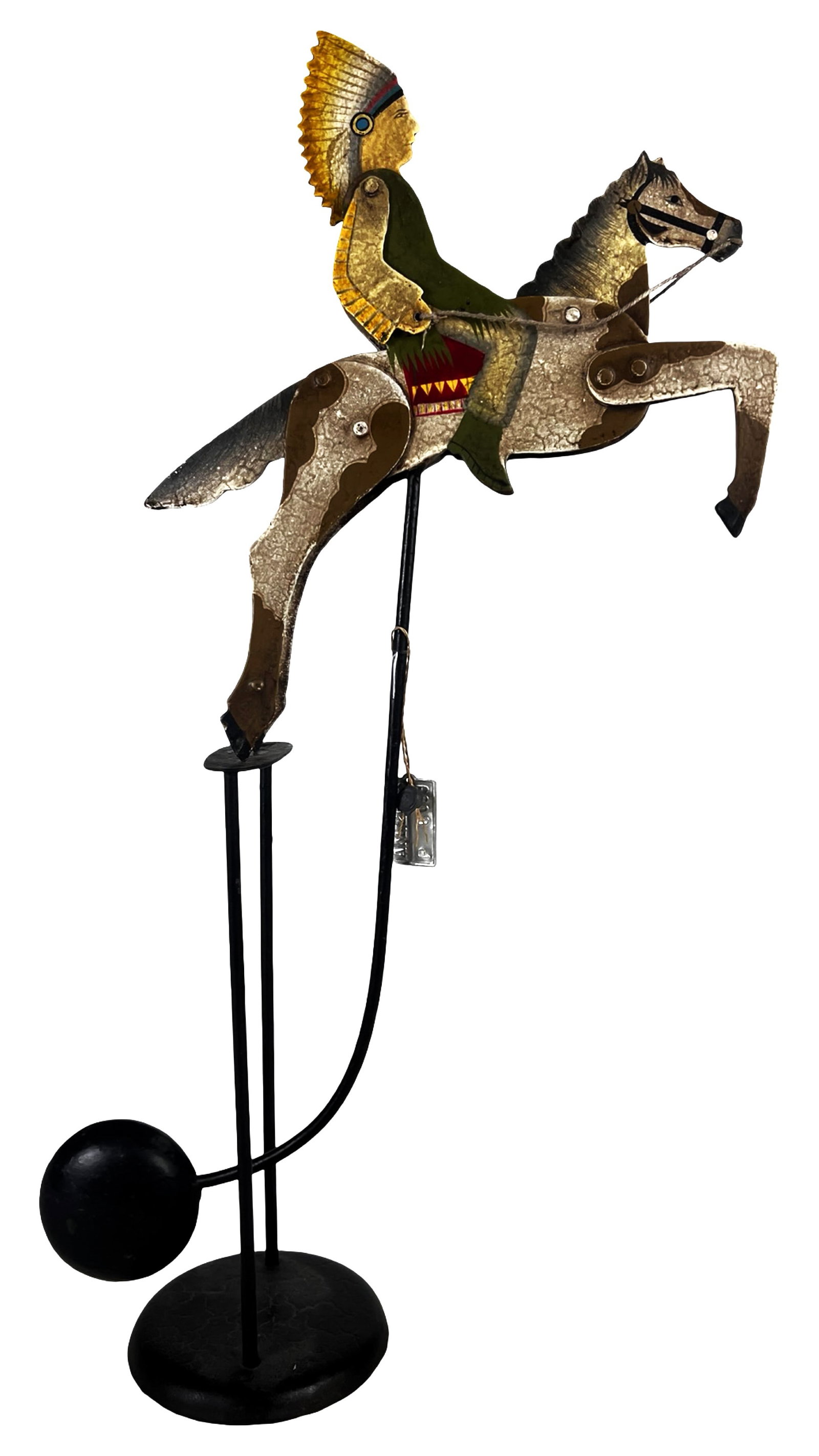 Indian Chief Rider on Horse Kinetic Sculpture (1 of 4)