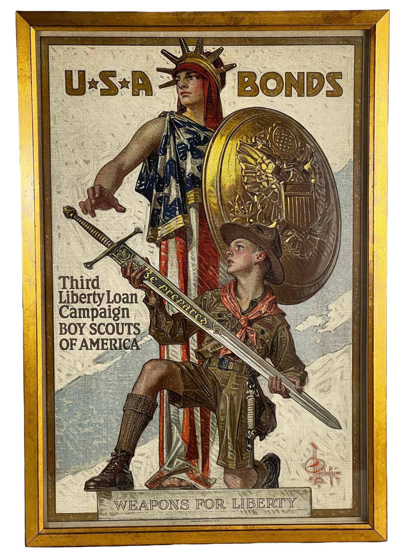 J.C. Leyendecker WWI "USA Bonds" Liberty Poster (1 of 4)