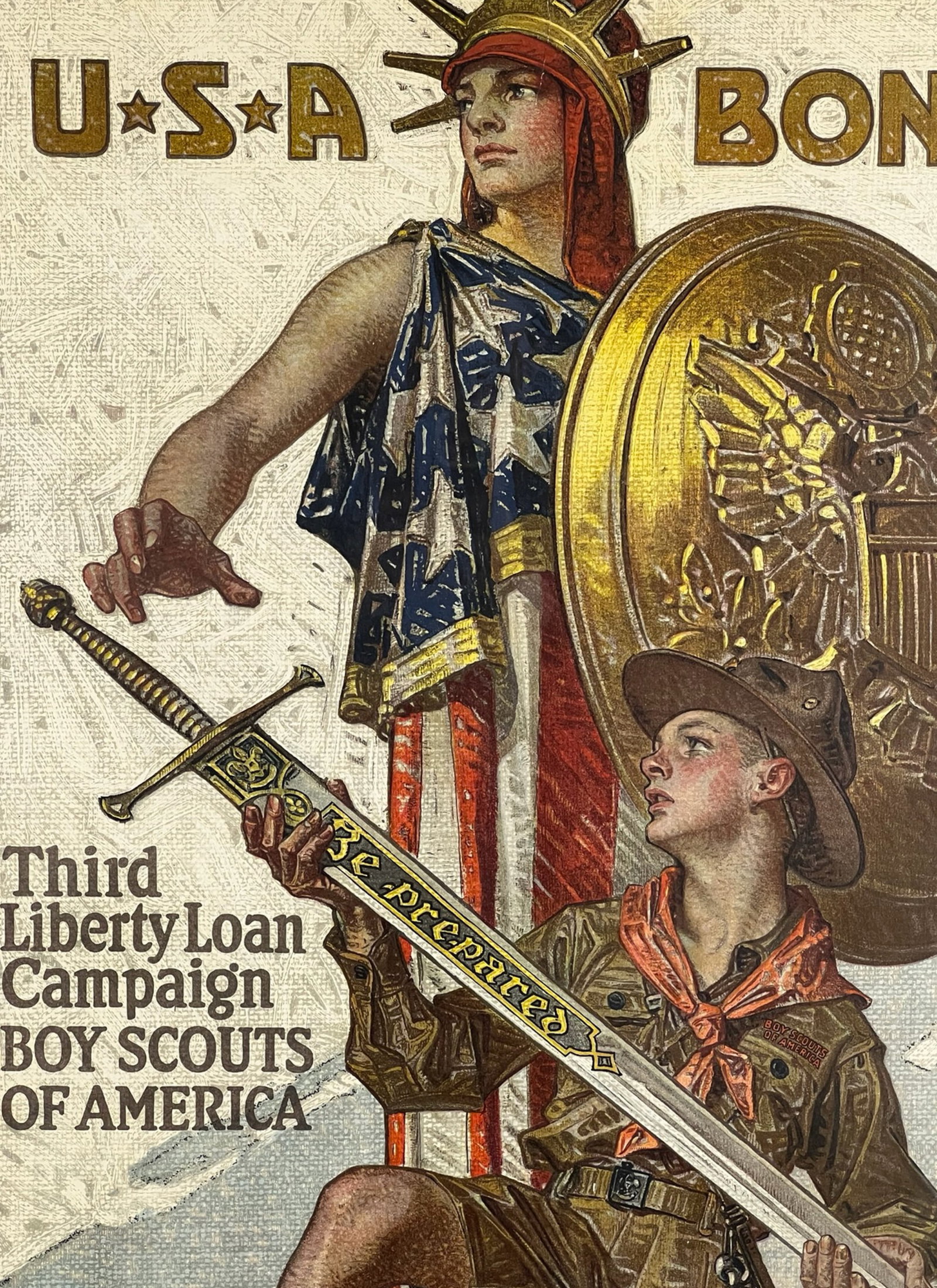 J.C. Leyendecker WWI "USA Bonds" Liberty Poster - 2