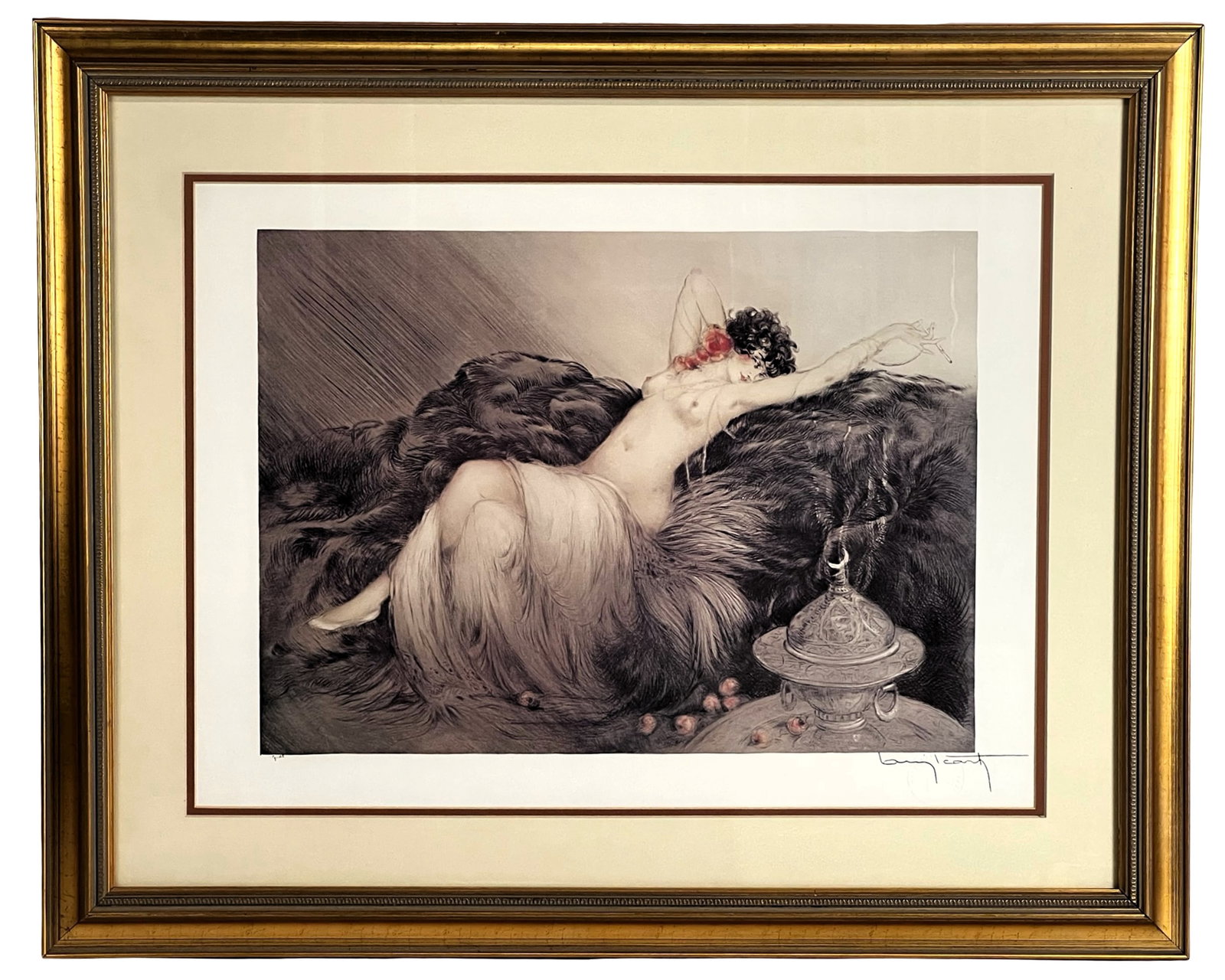 Louis Icart "Fumee (Smoke)" Art Deco Color Etching (1 of 3)