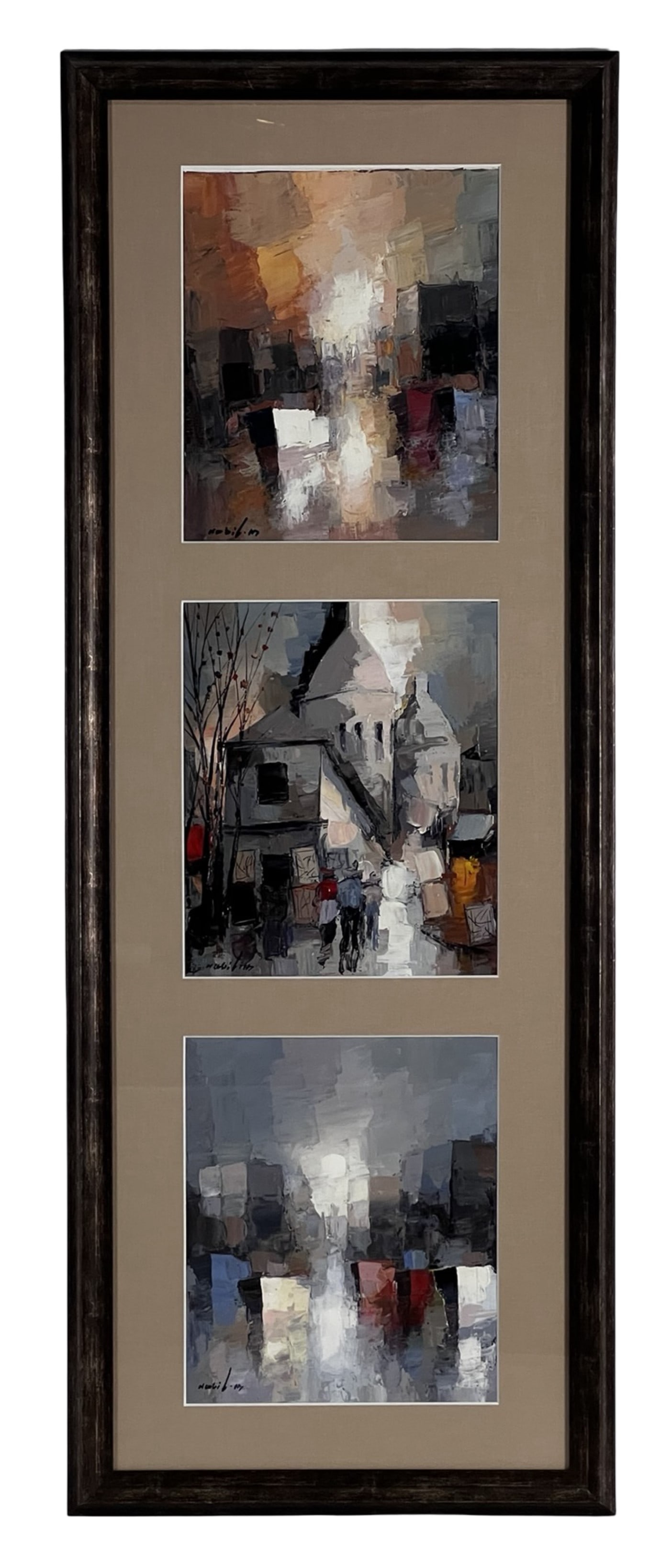 Abstract Modernist Cityscape Triptych by Nabil (1 of 5)