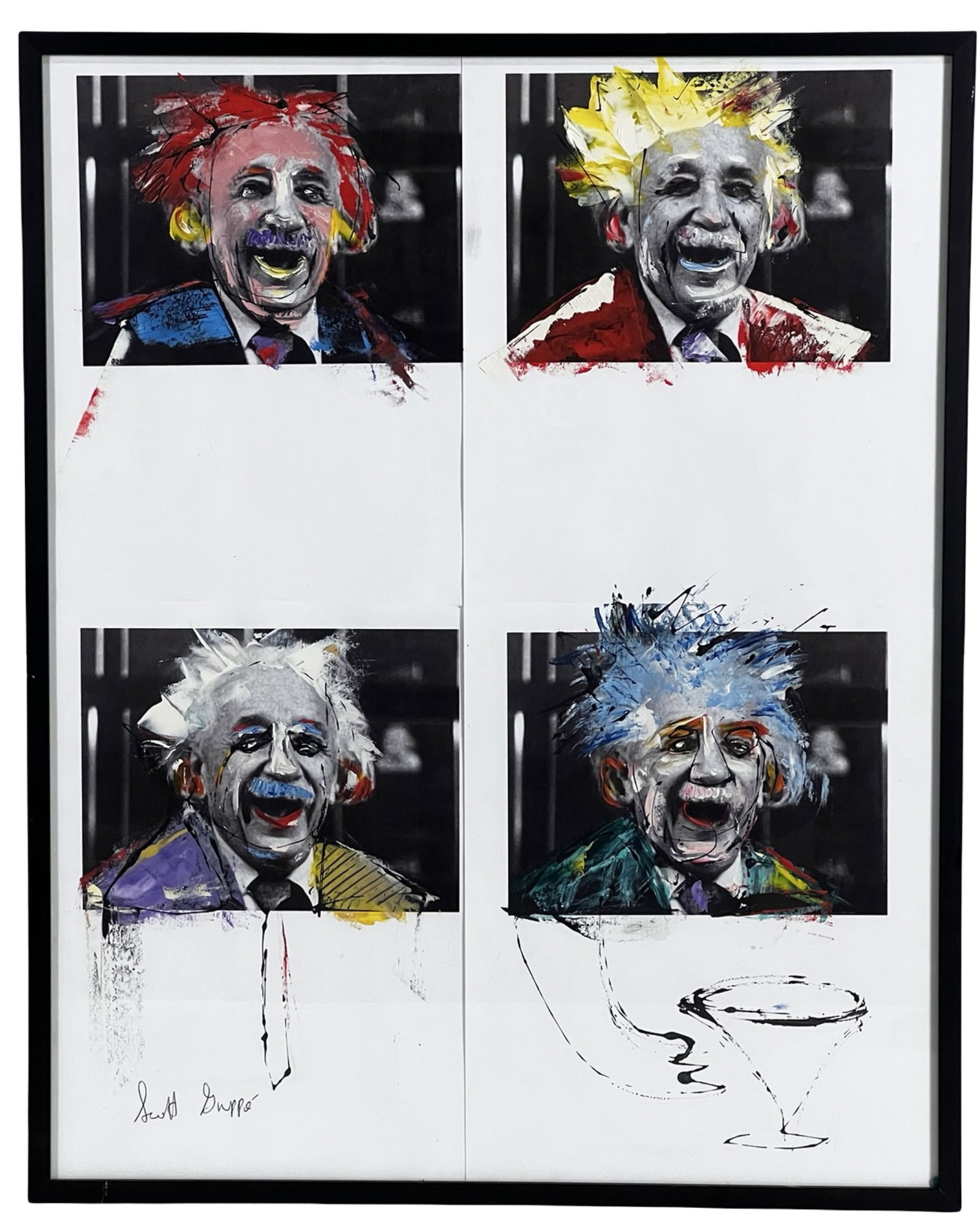 Scott Gruppe Pop Art Mixed Media Painting Einstein (1 of 4)