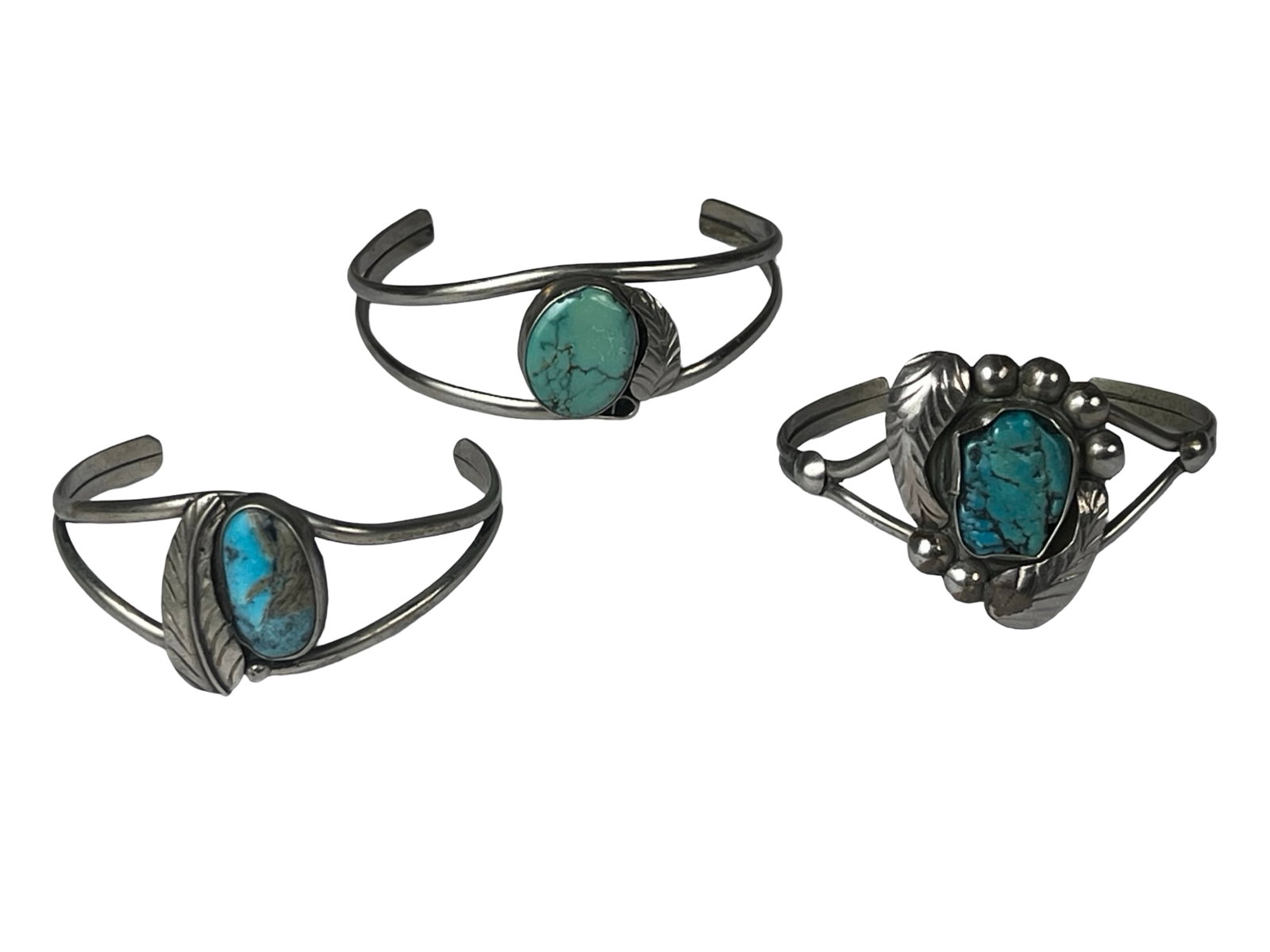 3 Vintage Southwest Cuff Bracelets Stone Inlay (1 of 6)