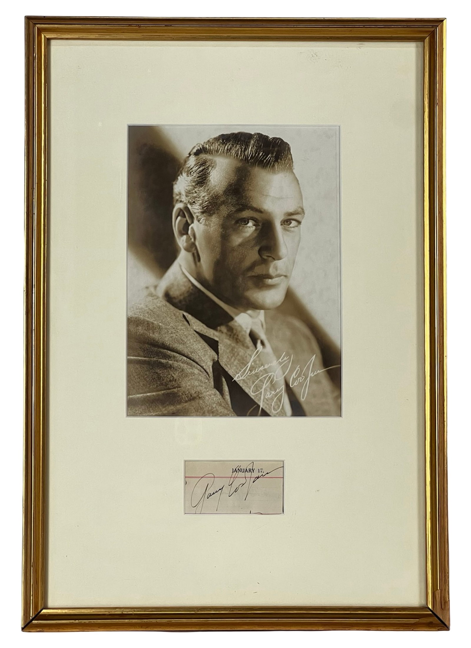 Gary Cooper Autograph / Signature Cut w/ Photo (1 of 3)