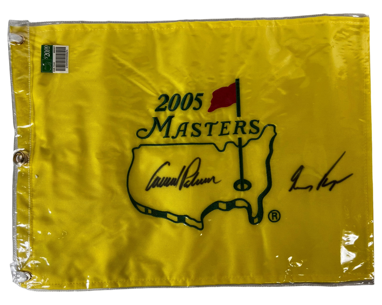 Arnold Palmer & Gary Player Signed Masters Flag (1 of 4)