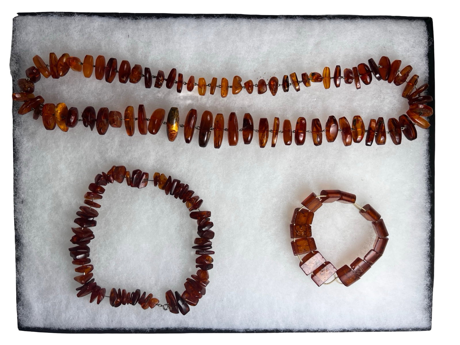 Genuine Amber Jewelry Set Necklace Choker Bracelet (1 of 7)