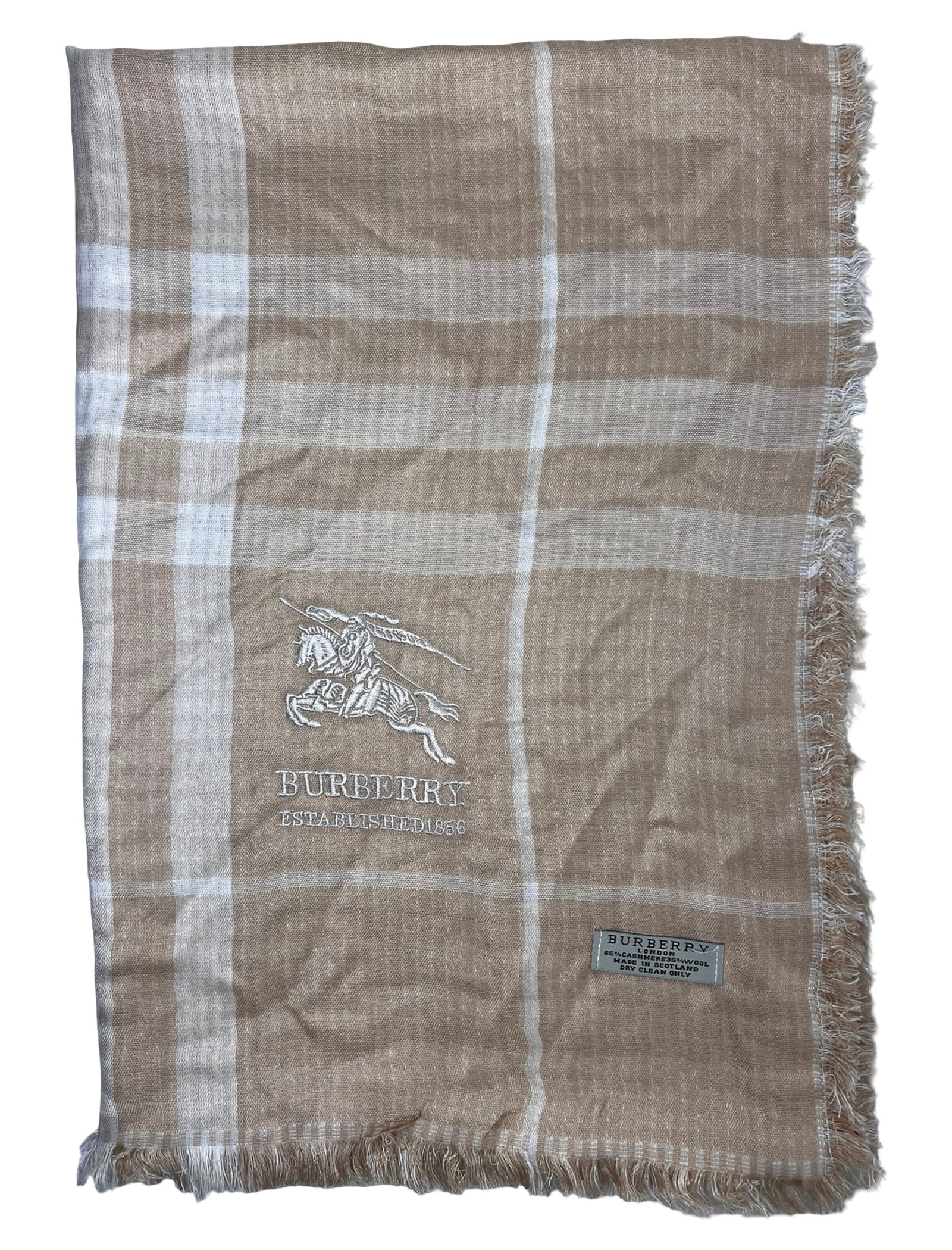 Burberry Check Cashmere & Wool Scarf Shawl (1 of 5)