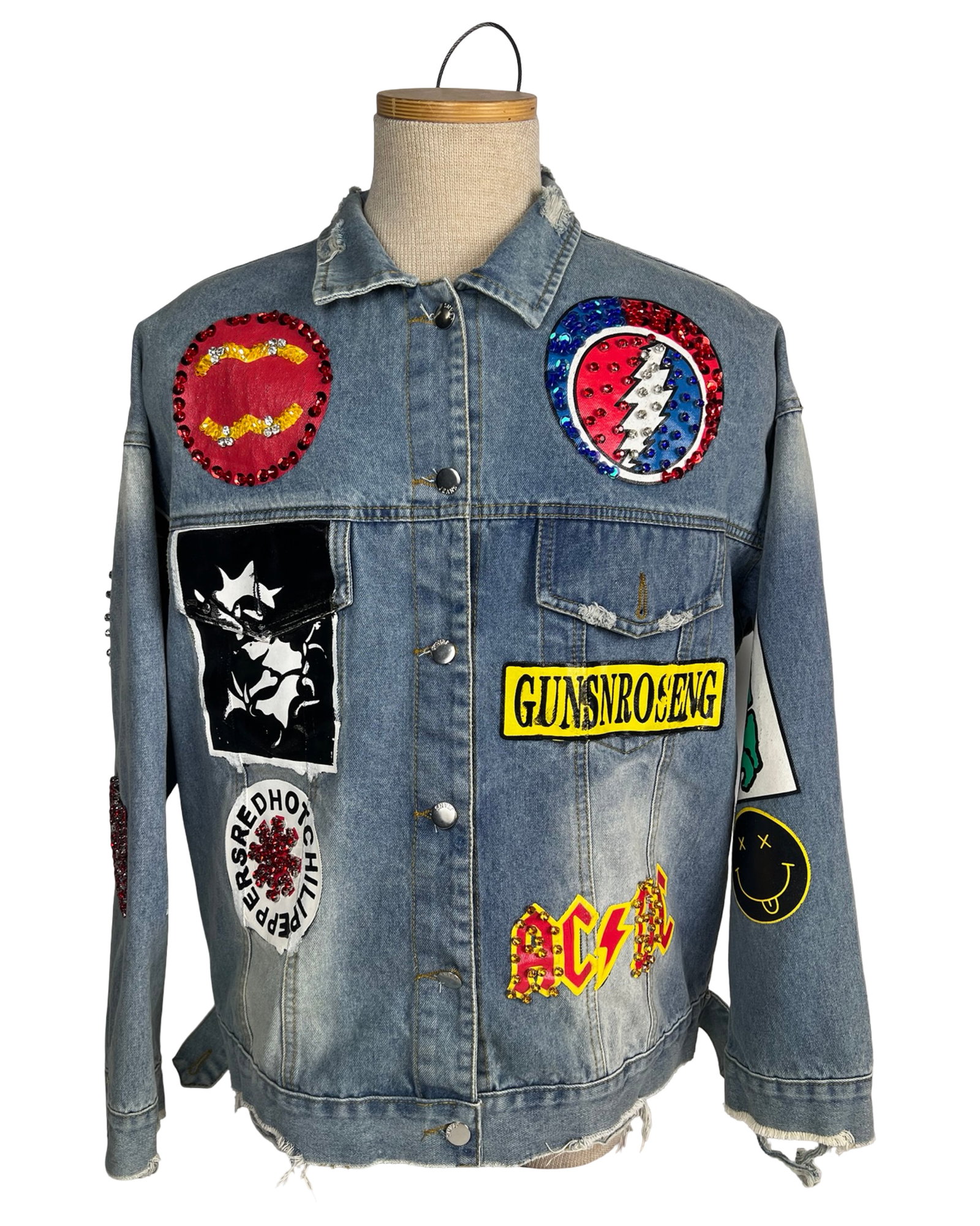 Ma Cherie Punk Rock Denim Jacket Beatles Nirvana (1 of 7)