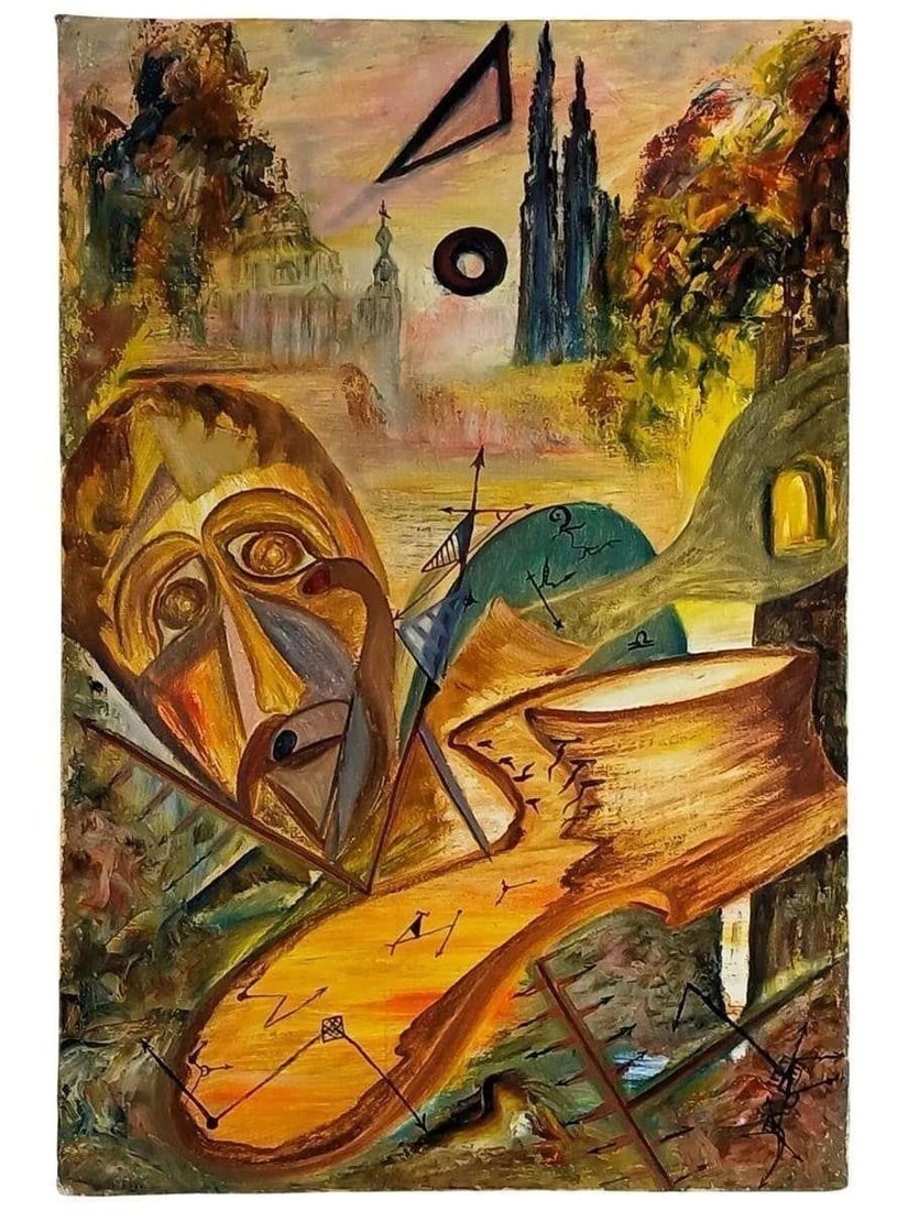 Zinaida Dmitrieva- Surrealist Sympolist Painting: A deeply symbolic surrealist work by Russian artist Zinaida Dmitrieva, Late Awakening (1989) explores themes of time, memory, and inner awareness. The composition presents a dreamlike interplay of sty