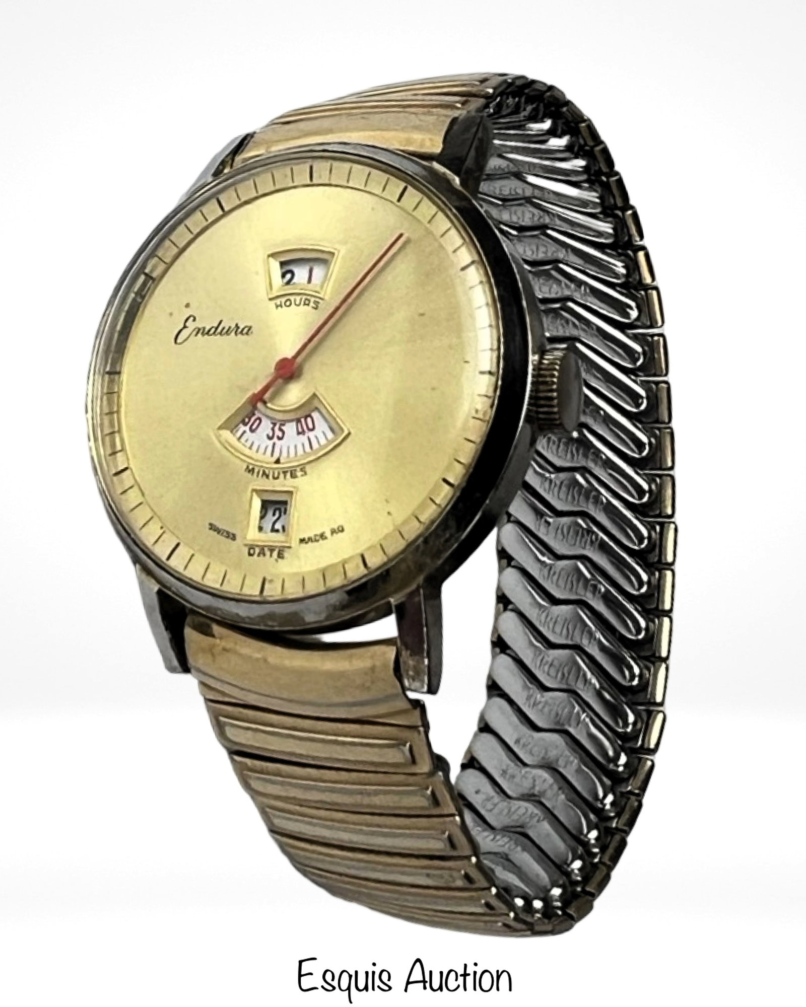 Vintage Endura Swiss Jump Hour Men's Wrist Watch: Vintage Endura Swiss Jump Hour Men's Mechanical Wrist Watch. Good overall condition, normal age related wear, works.