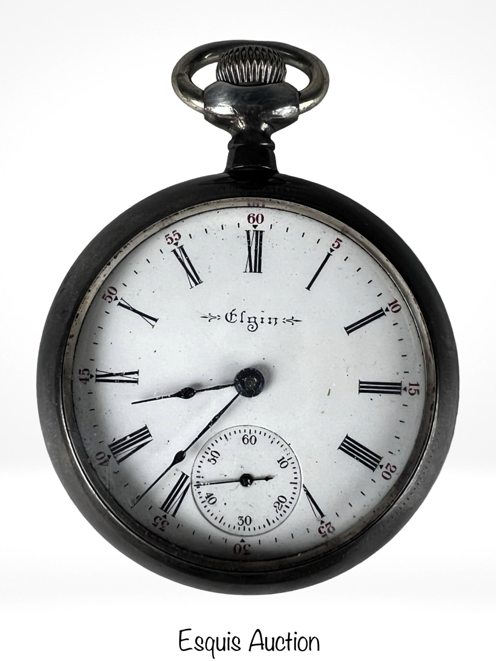Antique Elgin Pocket Watch in Sterling Silver Case: Antique Elgin Pocket Watch in Sterling Silver Case. Some age related wear, not running.