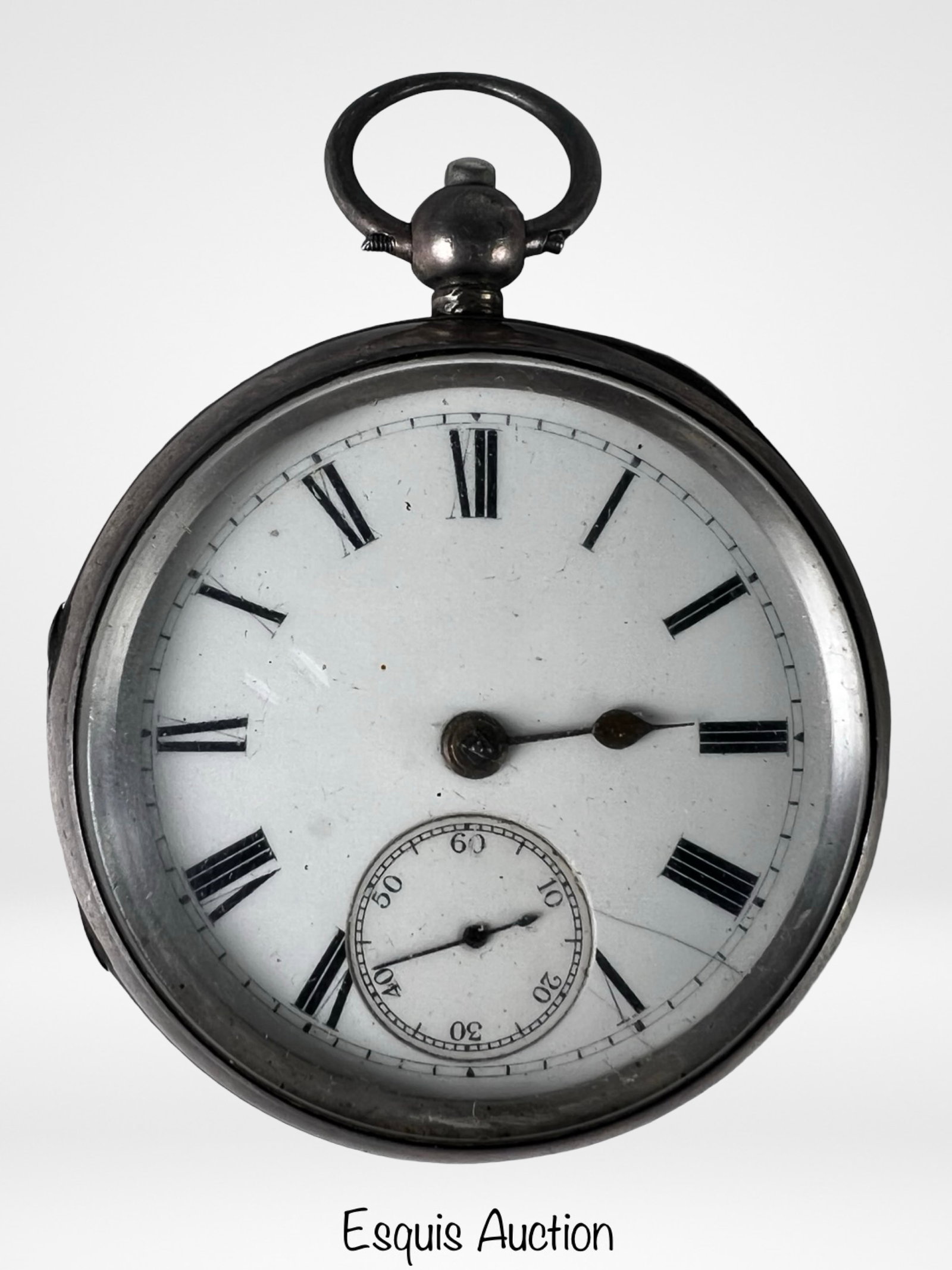 Antique Key Winding Sterling Silver Pocket Watch (1 of 6)