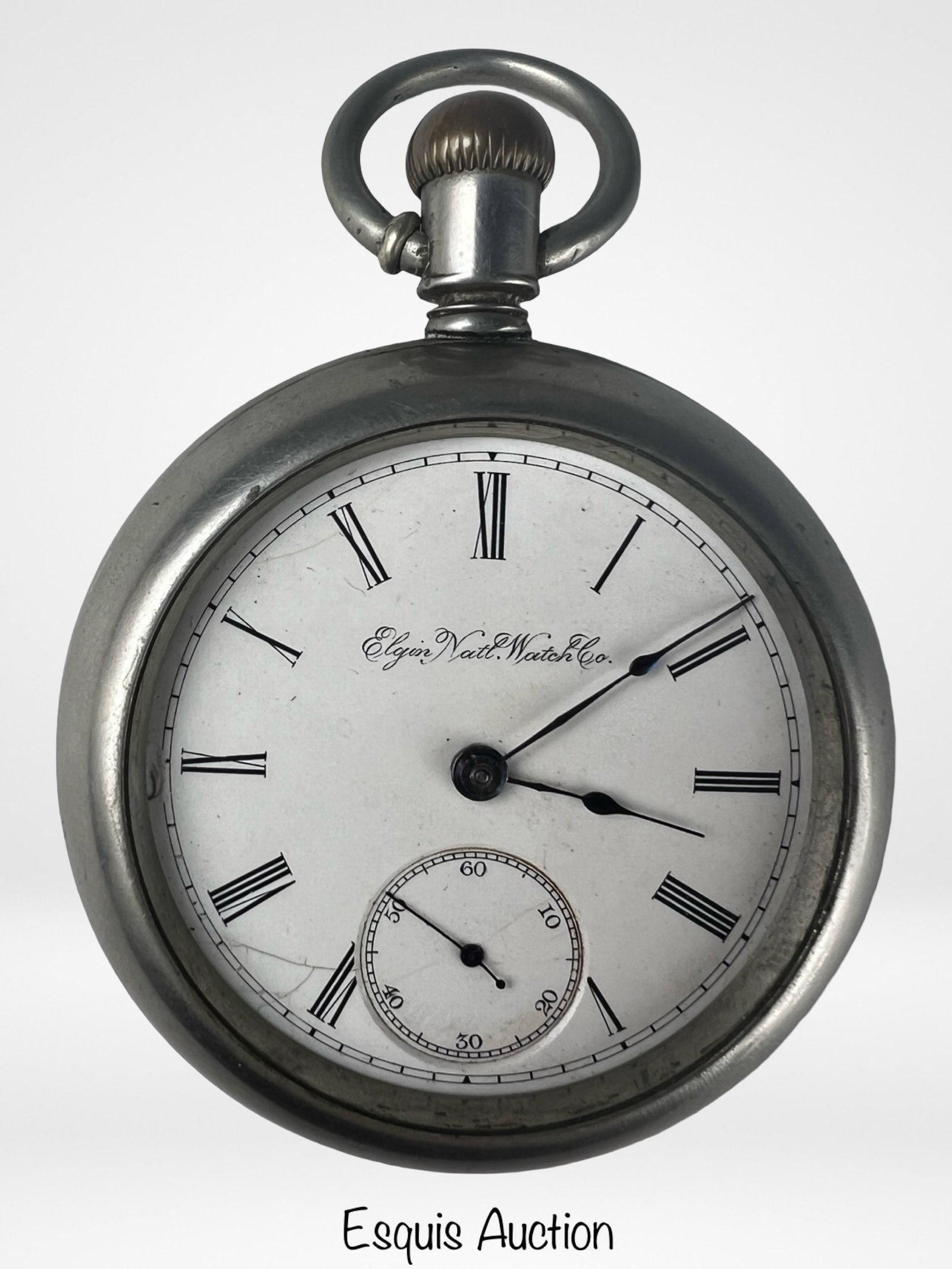 Antique Elgin National Co Pocket Watch: Antique Elgin National Co Pocket Watch. No Glass, not working condition.