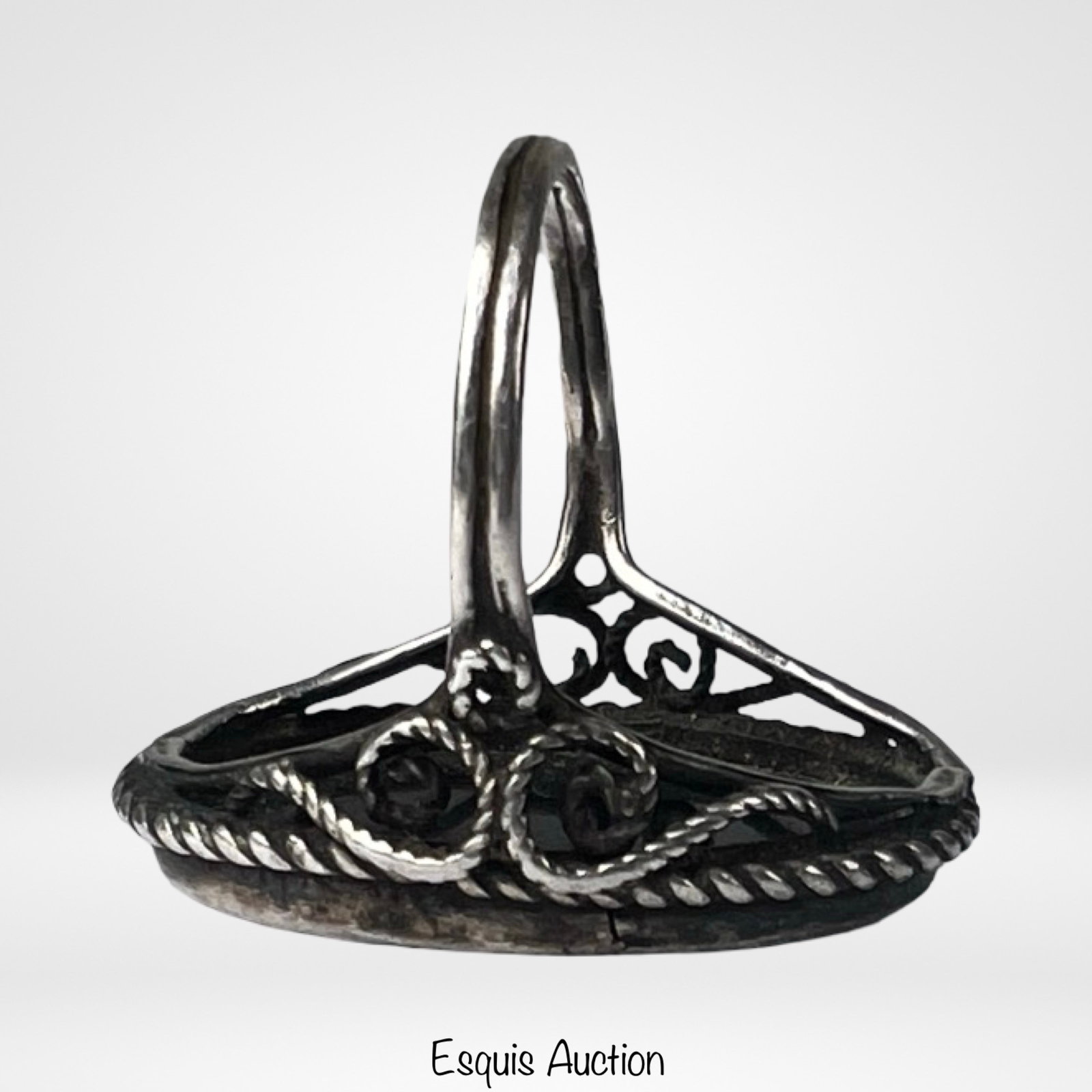 Sterling Silver Black Onyx Statement Ring - 3