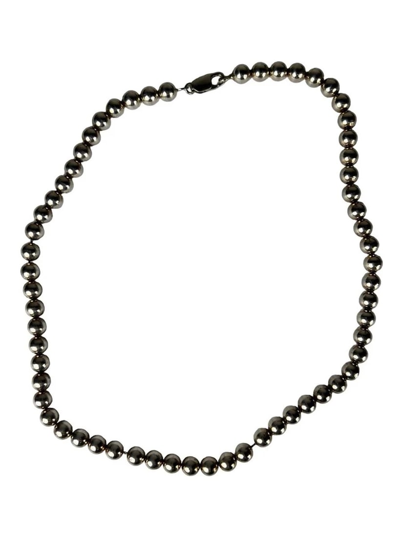 Massive Sterling Silver Bead Necklace - 2