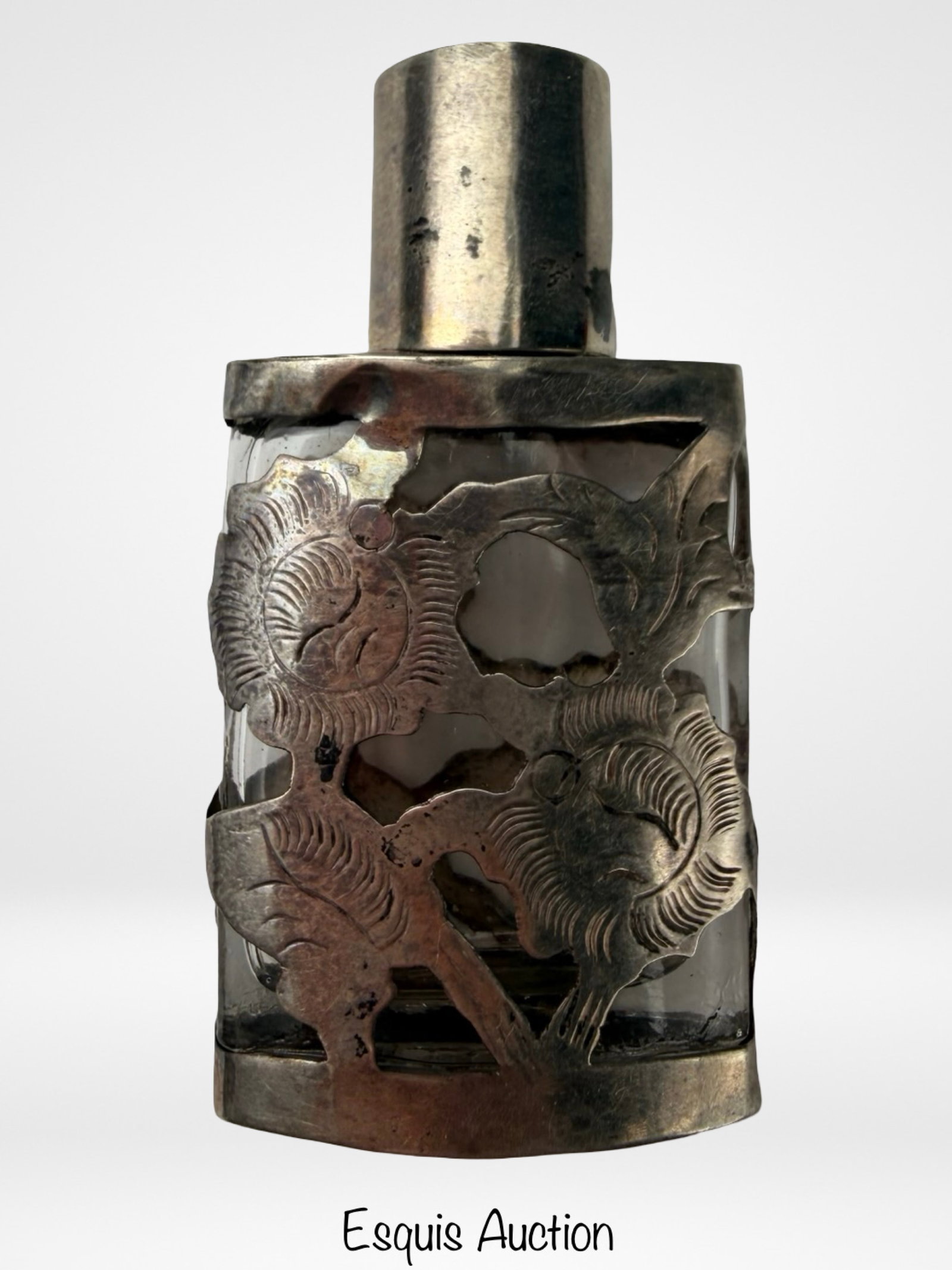 Vintage Sterling Silver Overlay Perfume Bottle (1 of 4)