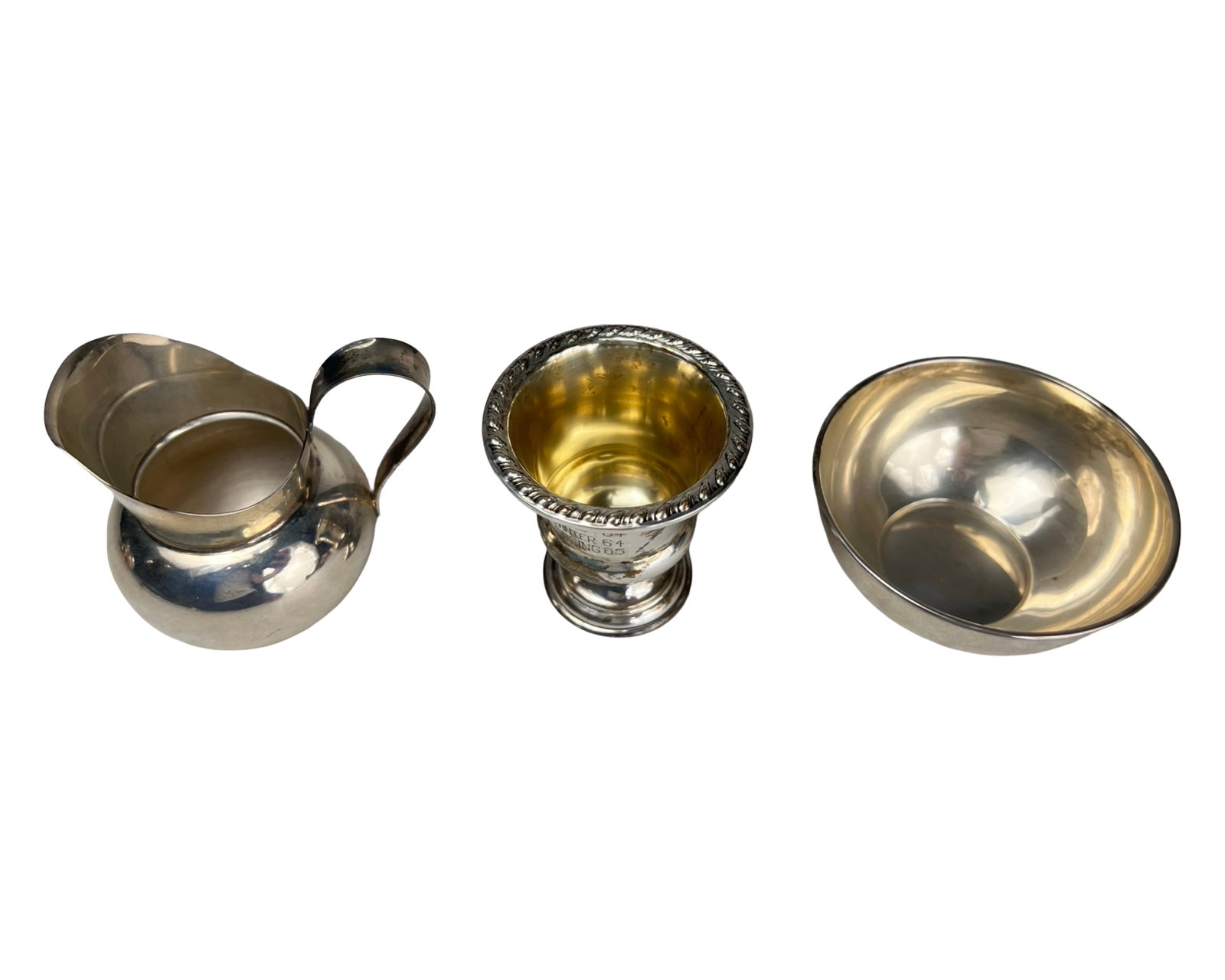 Sterling Silver Tableware - Creamer, Trophy Cup & - 2